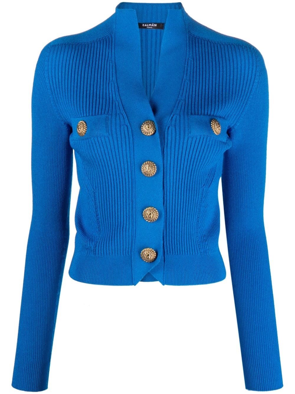 cropped ribbed-knit cardigan - 1