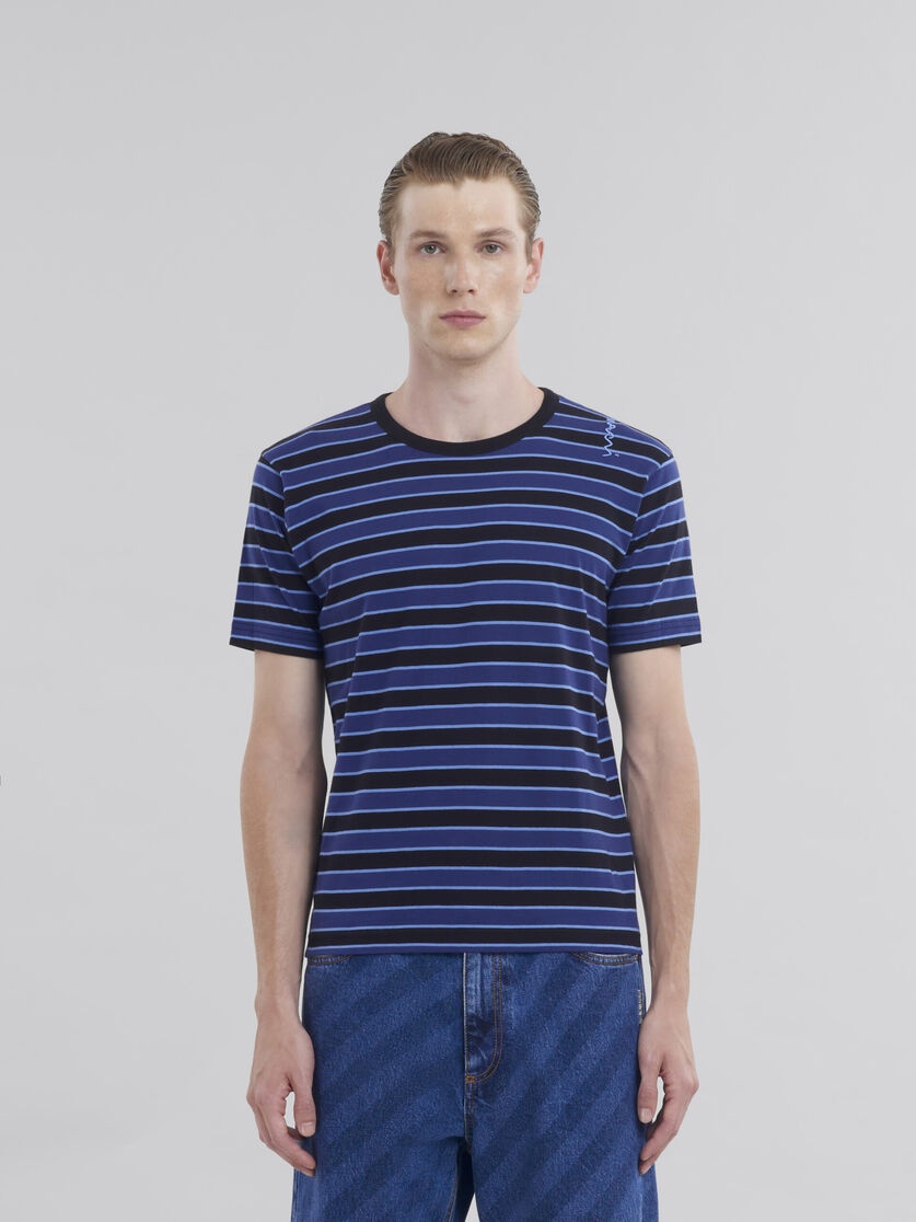 RED STRIPED BOXY COTTON T-SHIRT - 2