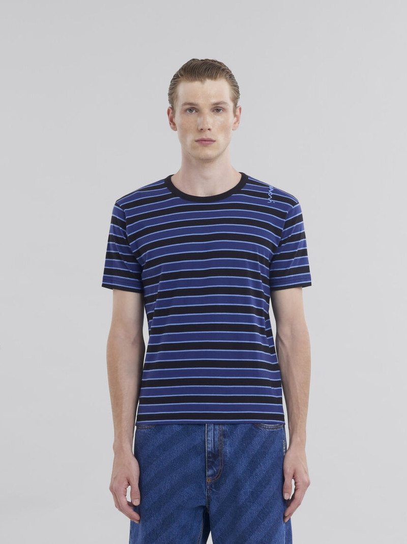 Marni RED STRIPED BOXY COTTON T-SHIRT outlook