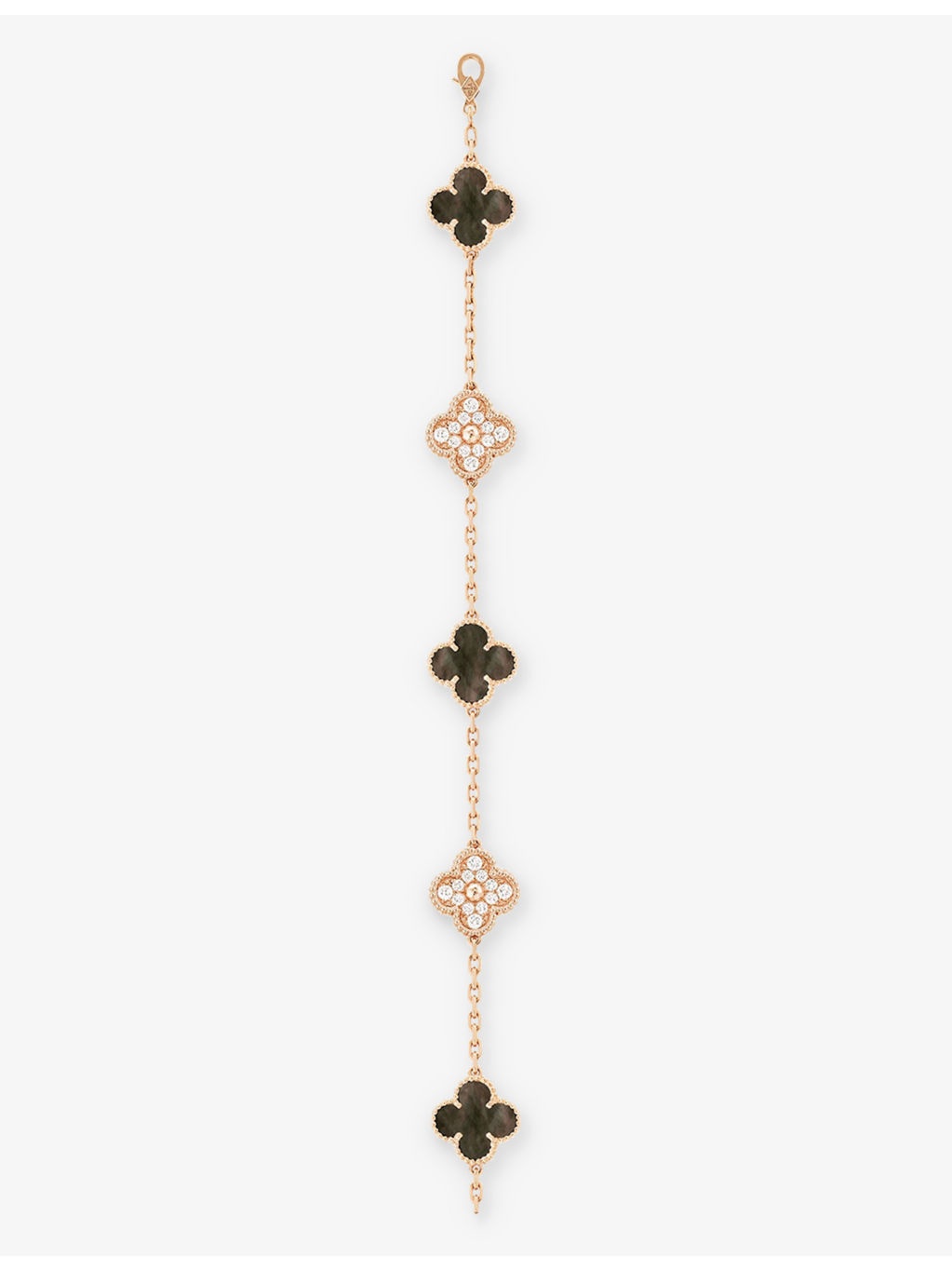 Vintage Alhambra rose-gold, mother of pearl and 0.96ct diamond bracelet - 2