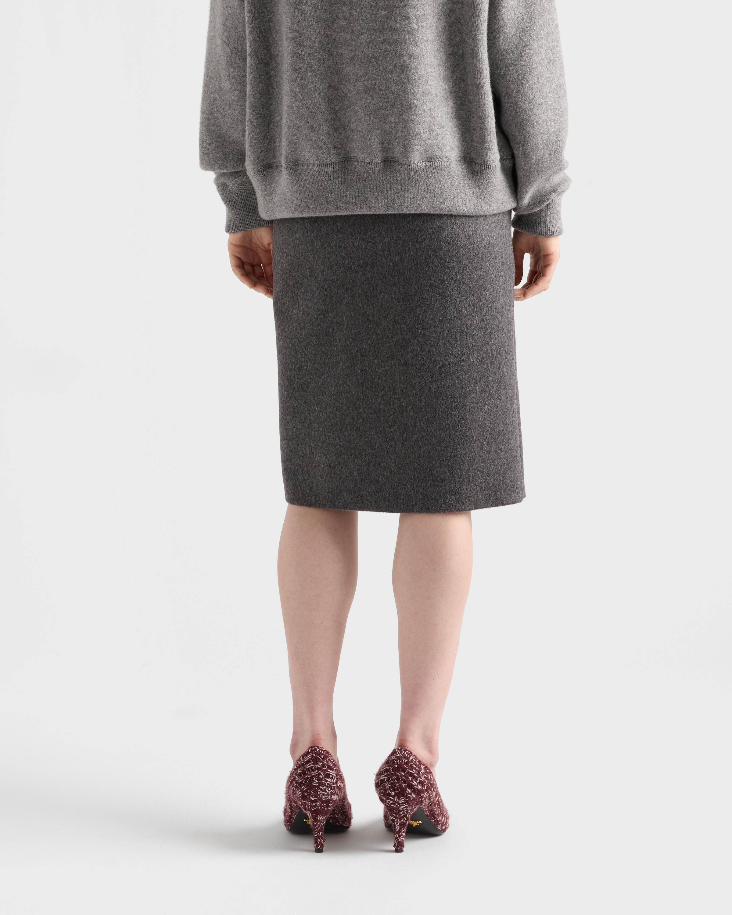 Loden fabric pencil skirt - 5