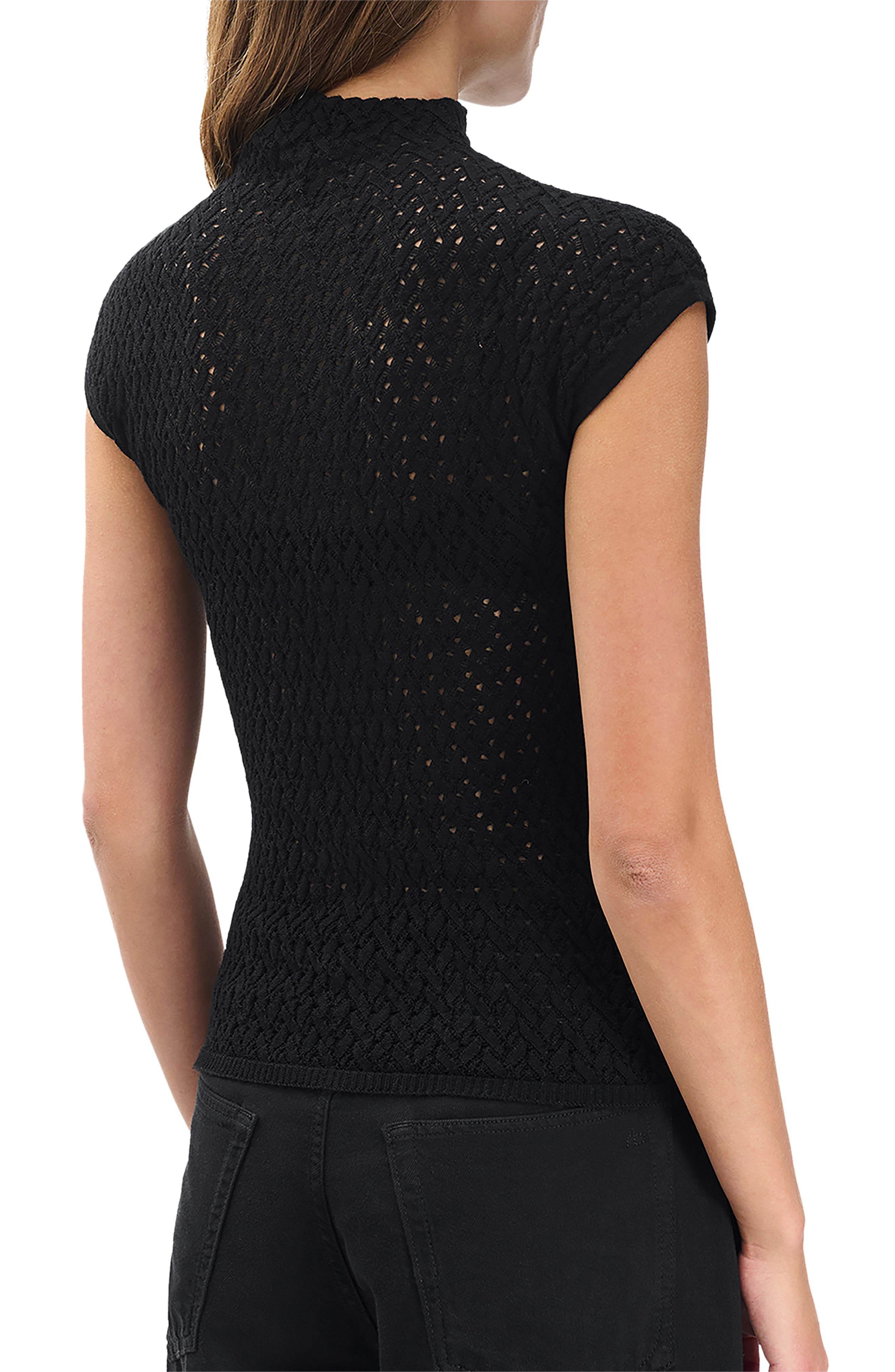 rag & bone Tana Cap Sleeve Sweater in Black at Nordstrom - 2