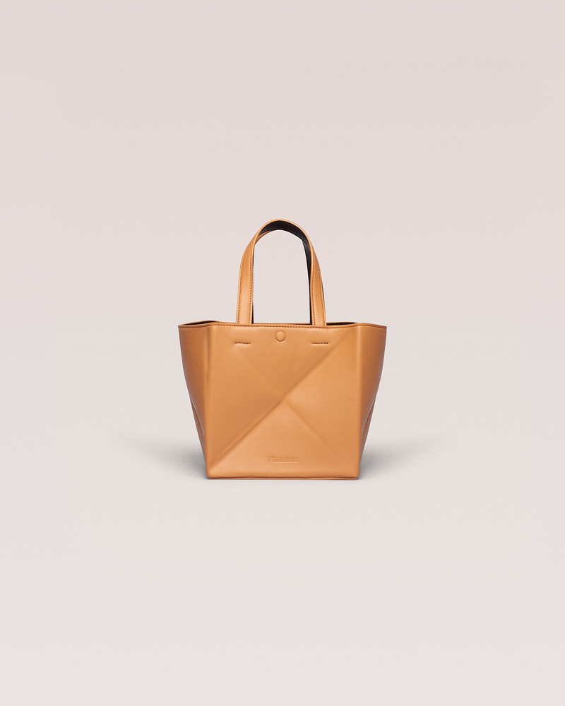 THE ORIGAMI MINI - Origami mini purse - Nude/Dark brown 1
