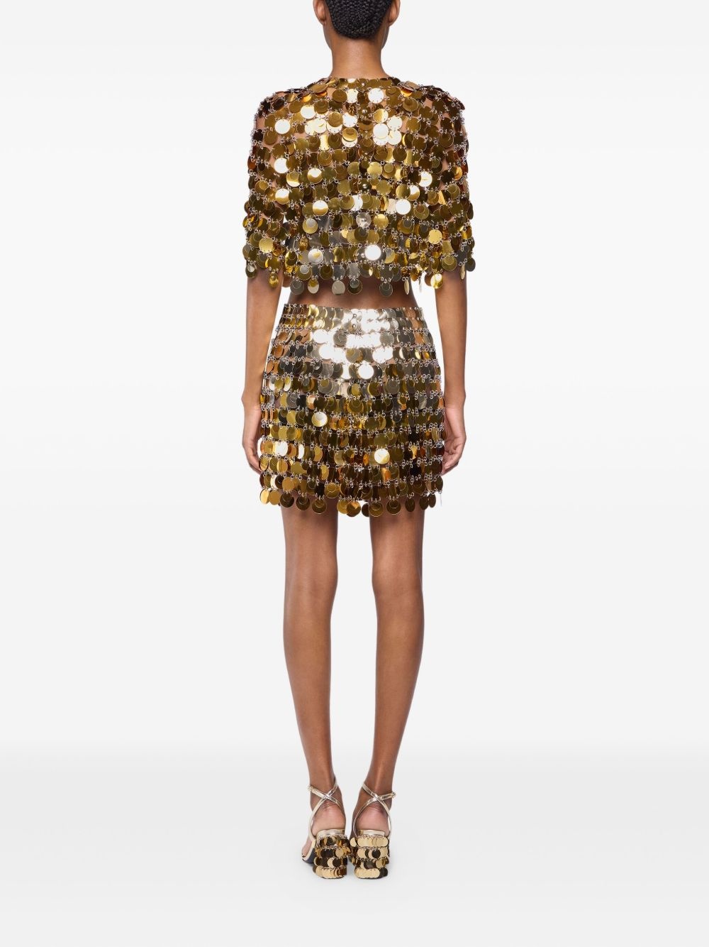 chainmail-embellished cropped top - 3