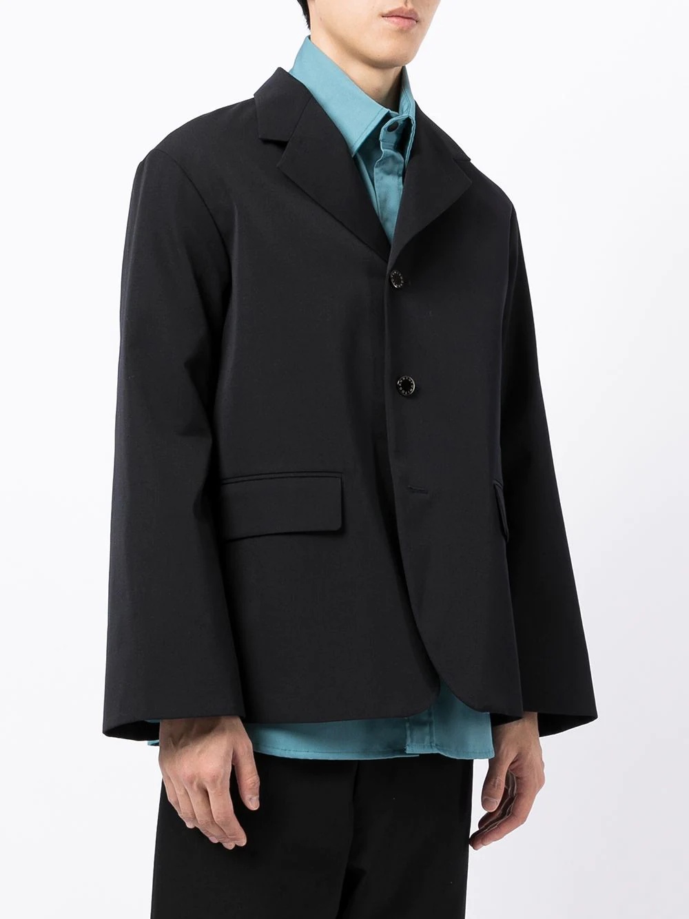 single-breasted wool blazer - 3