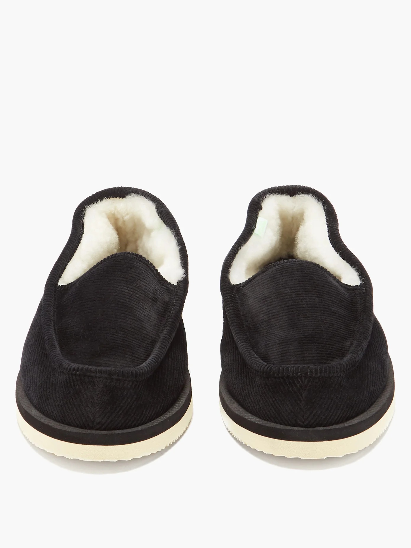 Corduroy shearling-lined slippers - 5