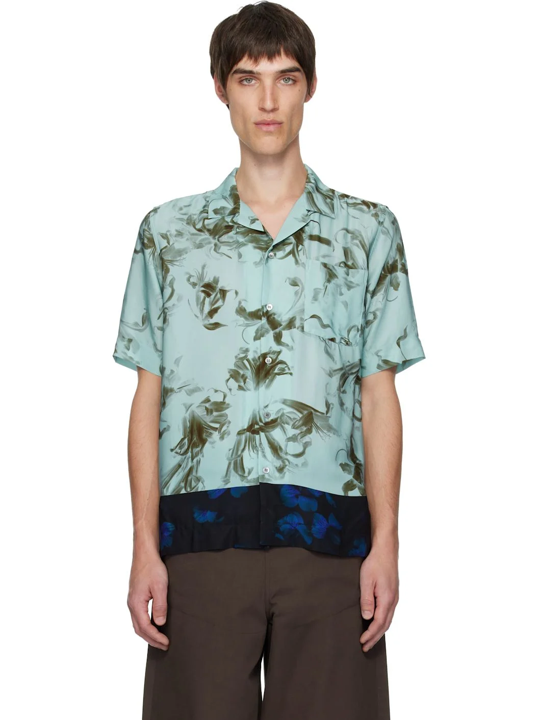 Blue Boxy Viscose Shirt - 1