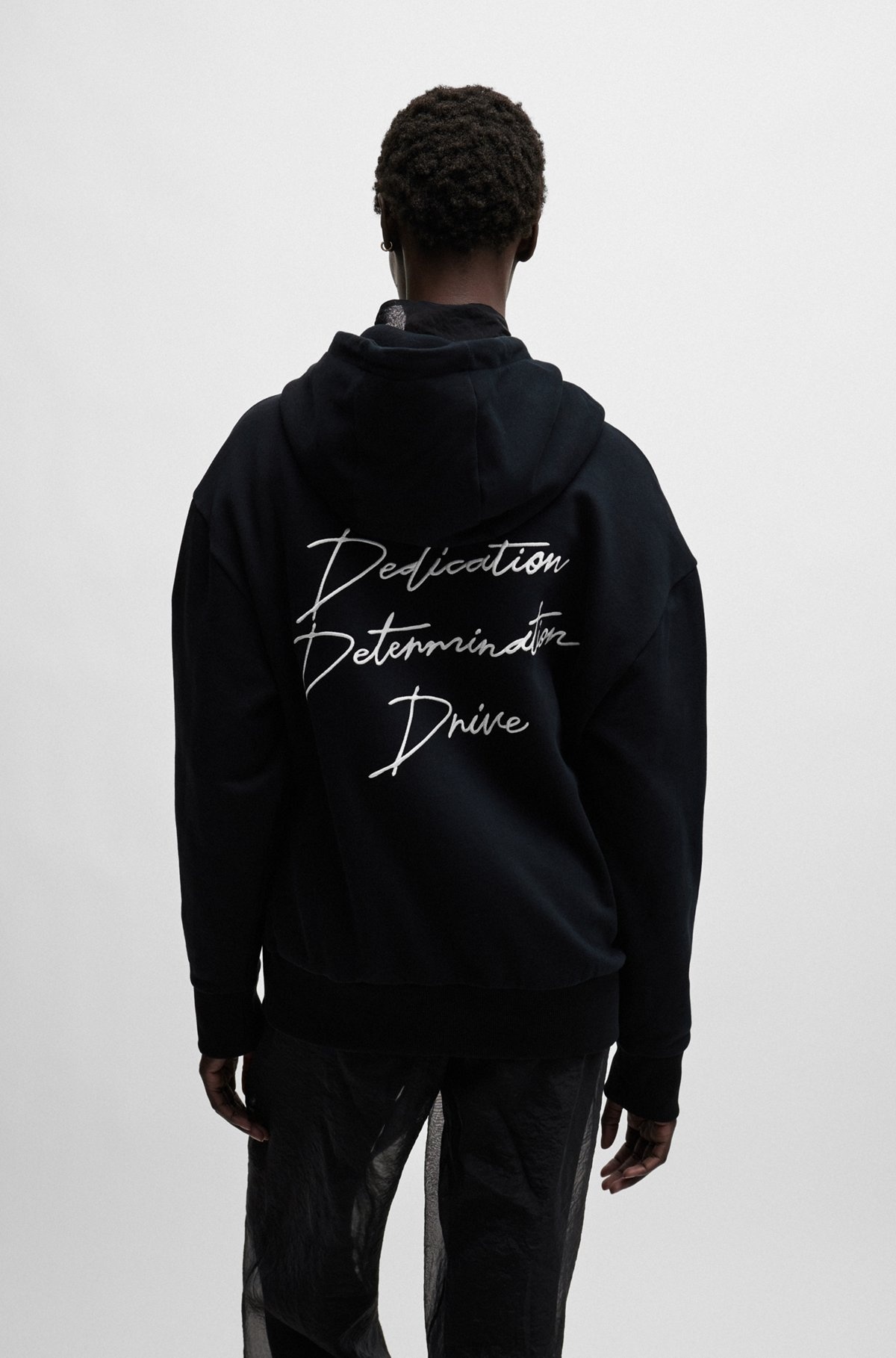 NAOMI X BOSS COTTON-TERRY SWEATSHIRT WITH RIBBED TRIMS - 4