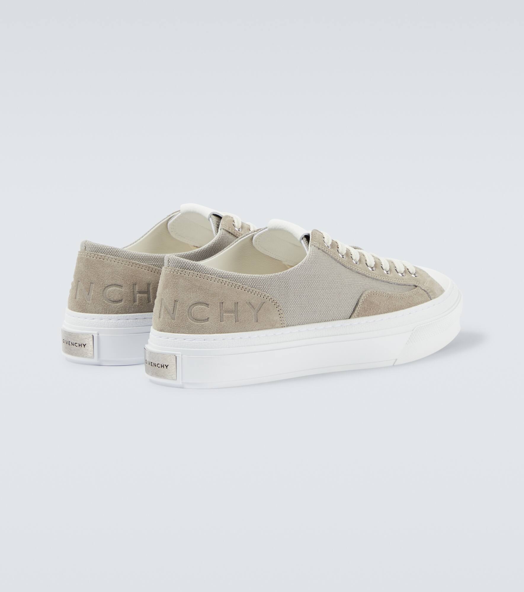 City suede-trimmed canvas sneakers - 5