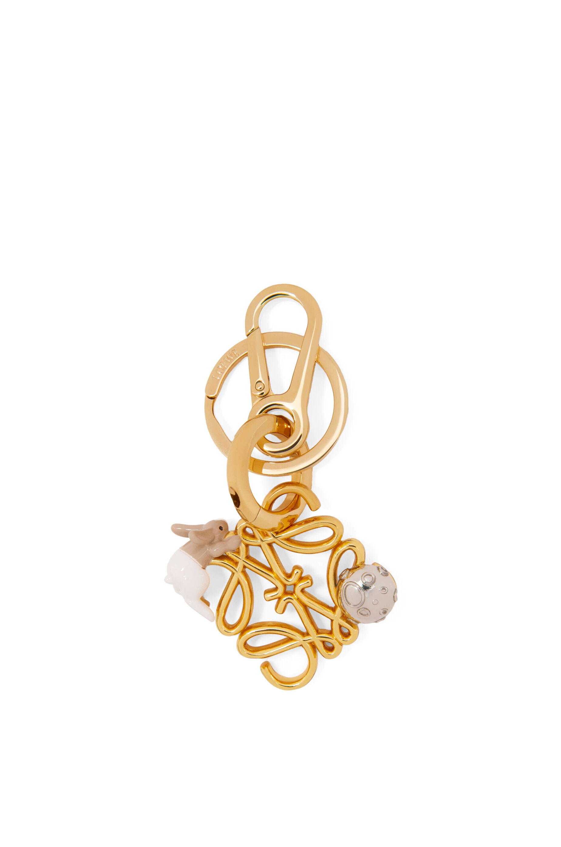 Bunny on the Moon Anagram charm in enamel - 1