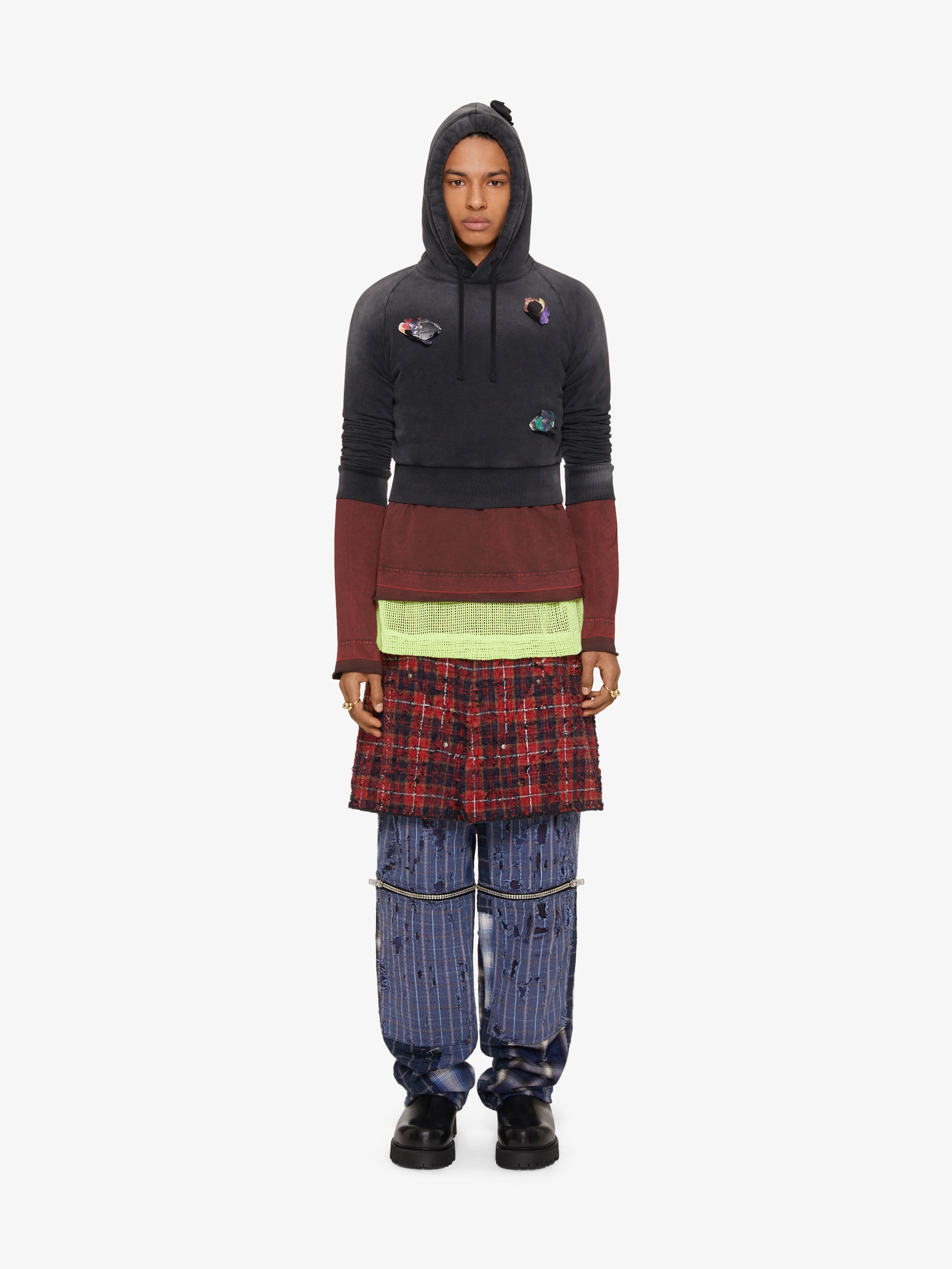 TWO IN ONE DETACHABLE PANTS IN BORO-EFFECT DESTROYED DENIM - 2