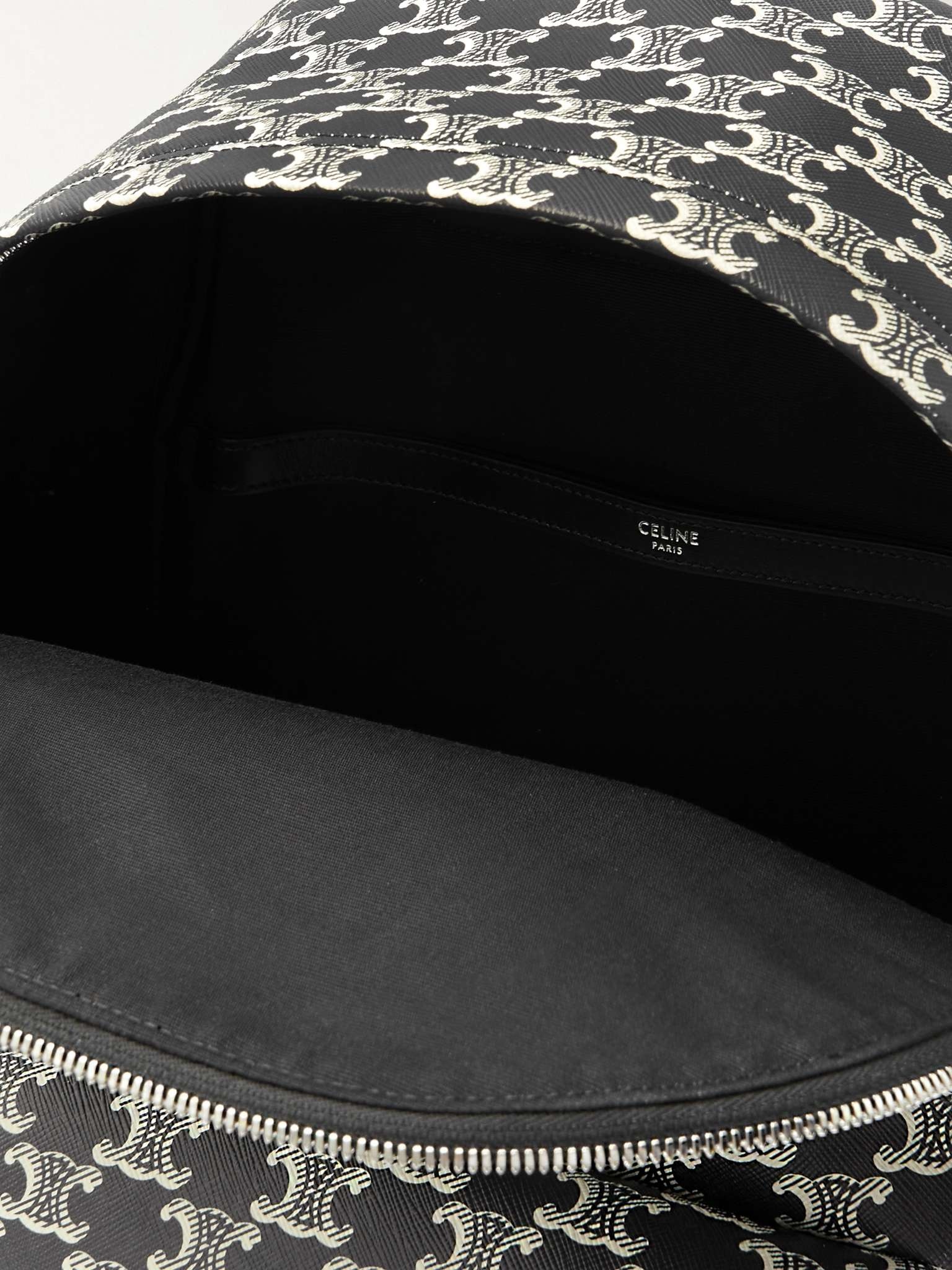 Triomphe Leather-Trimmed Logo-Print Coated-Canvas Backpack - 3