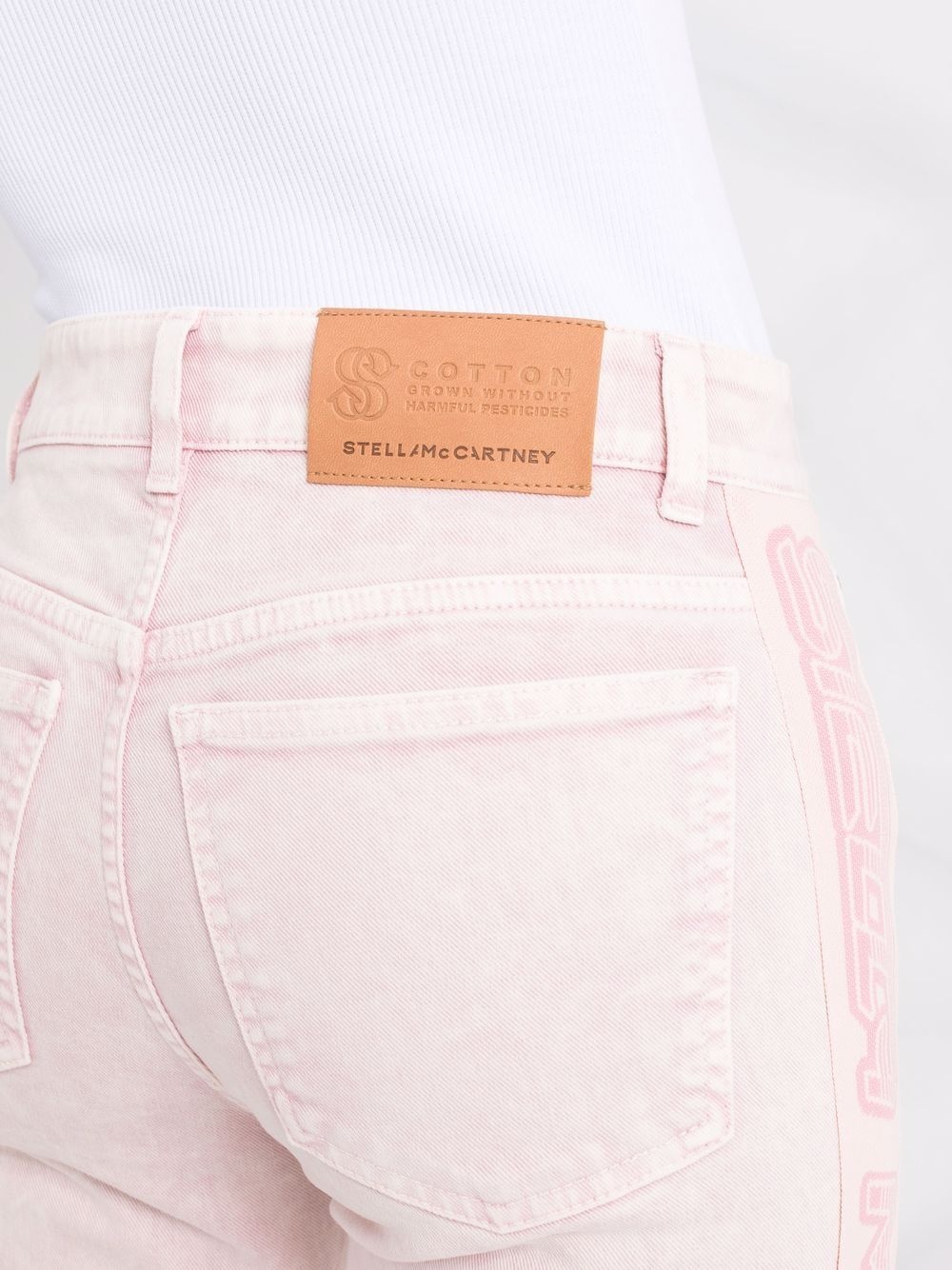 logo tape slim jeans - 5