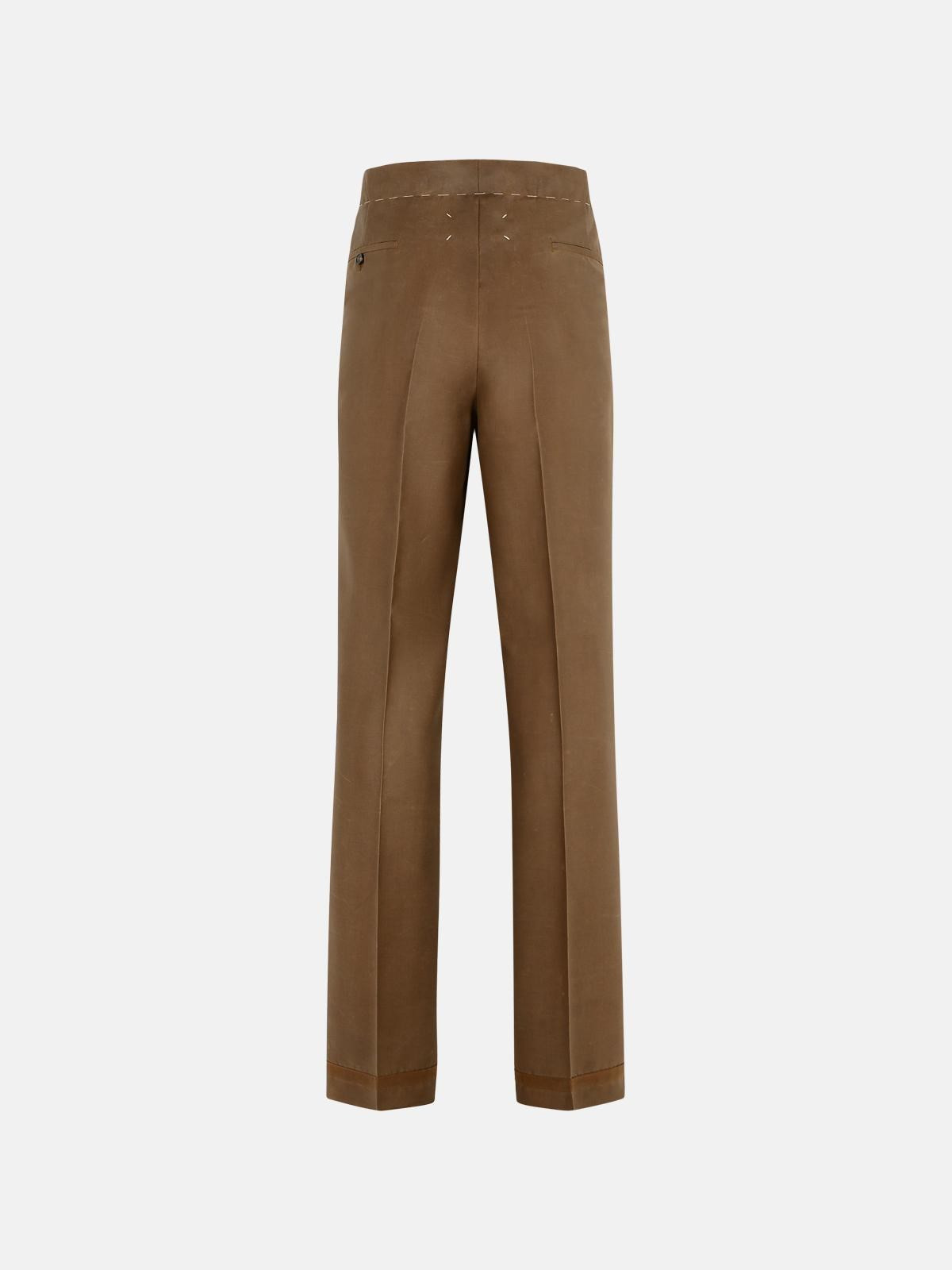 BROWN MOHAIR AND WOOL TROUSERS - 3