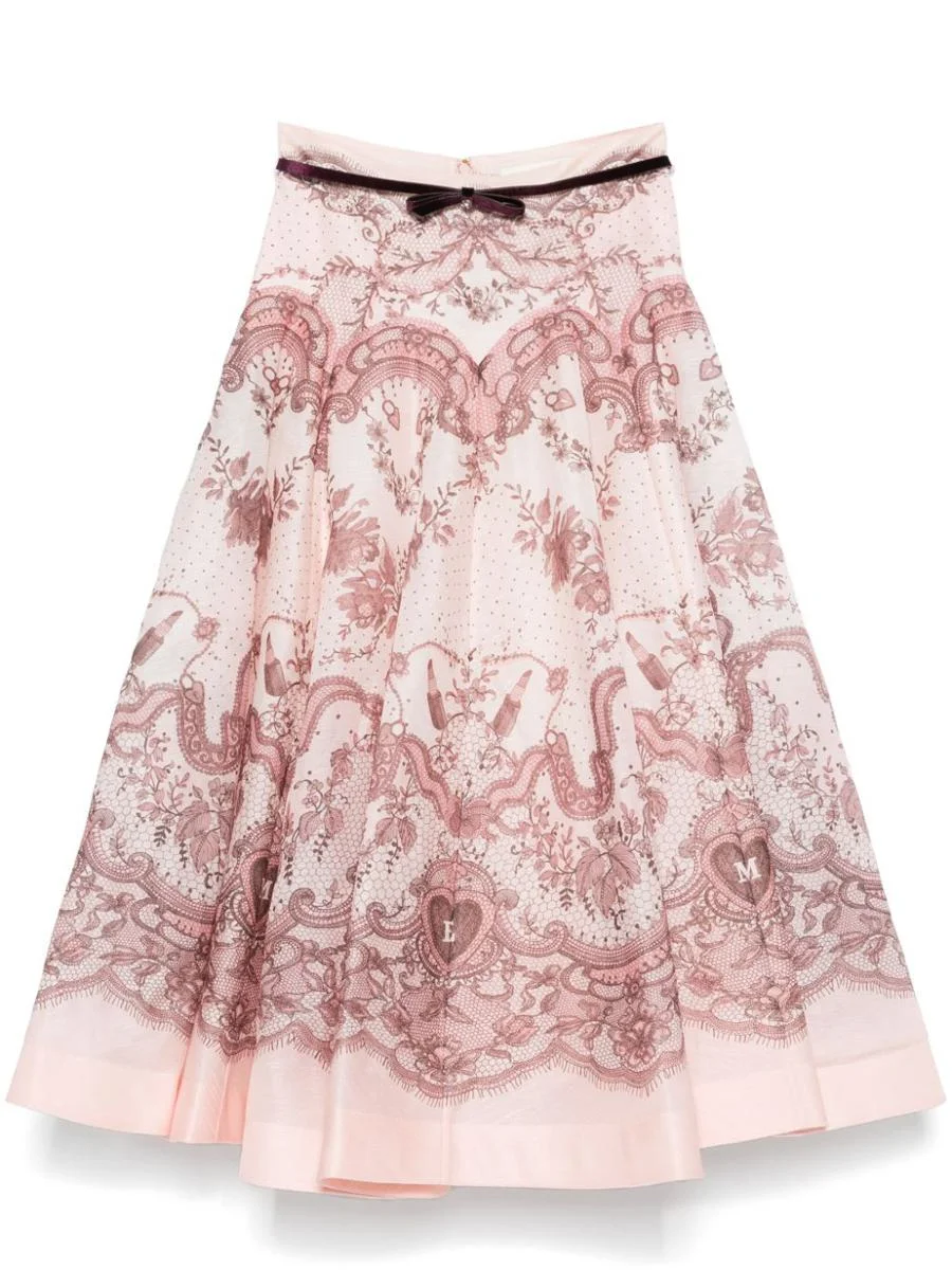 Zimmermann 'Crush Flared Midi' Skirt - 1
