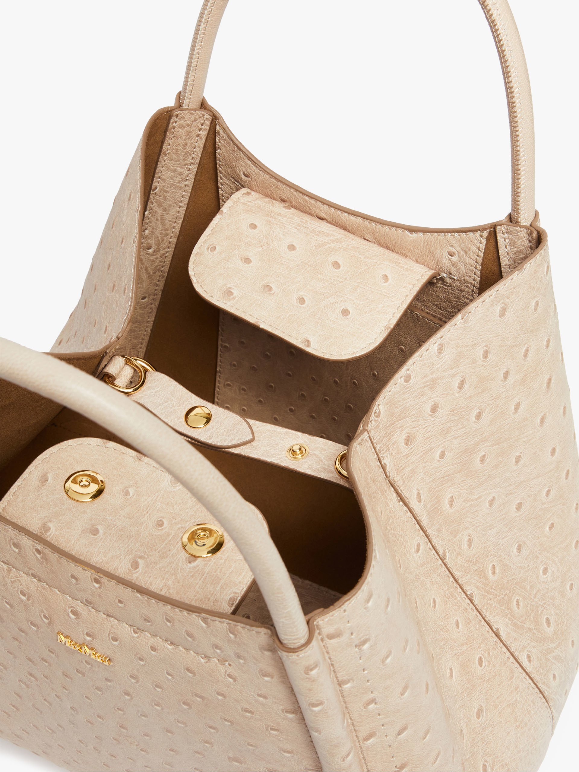 MARINSOSTRICH Small ostrich-print leather Marine Bag - 6