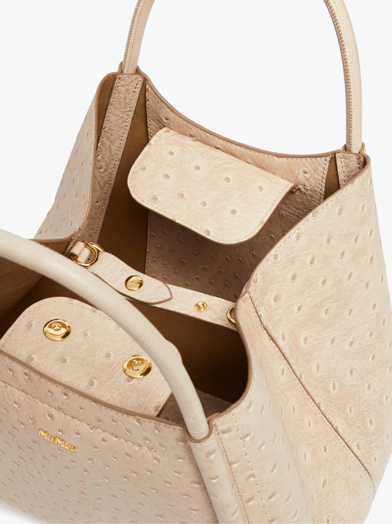 MARINSOSTRICH Small ostrich-print leather Marine Bag 6