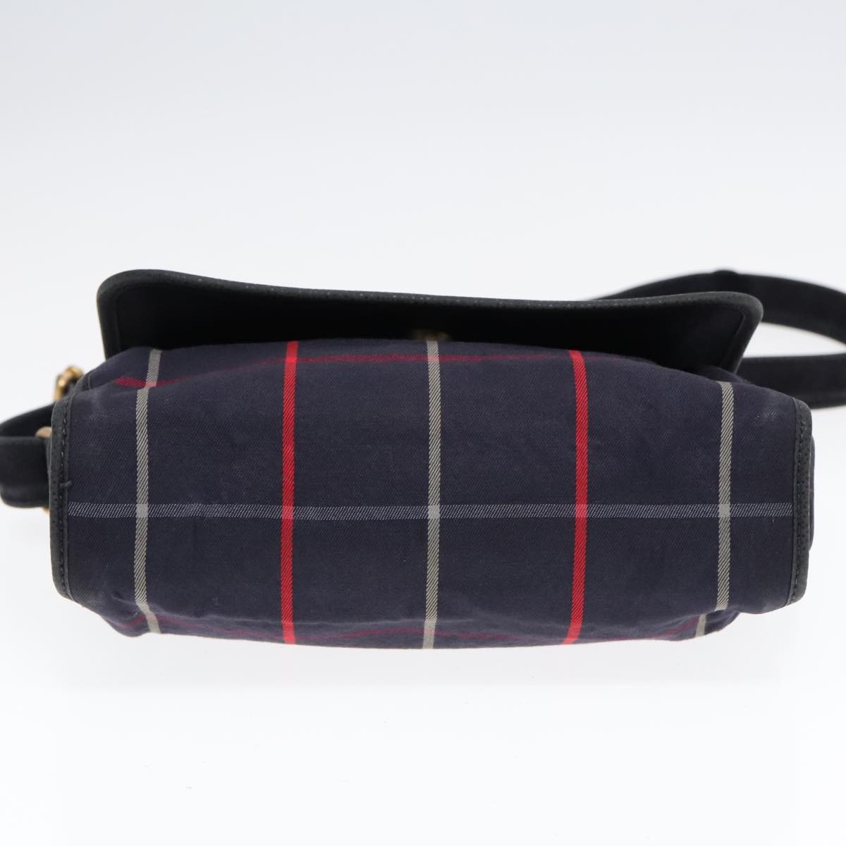 Burberry Nova Check Shoulder Bag Canvas Navy Gold - 5