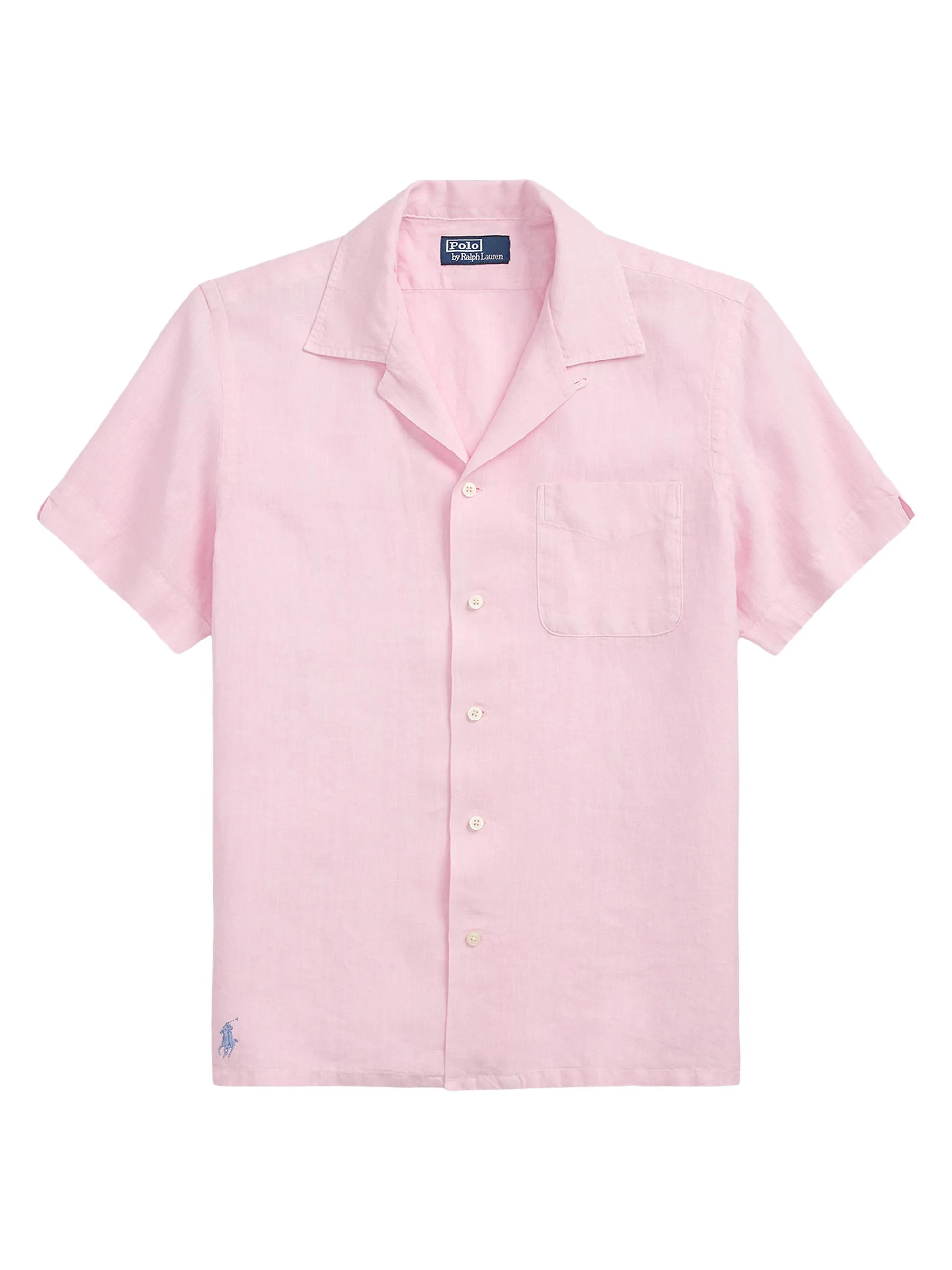 Men's Classic-Fit Slub Linen Camp Shirt - Carmel Pink - 1