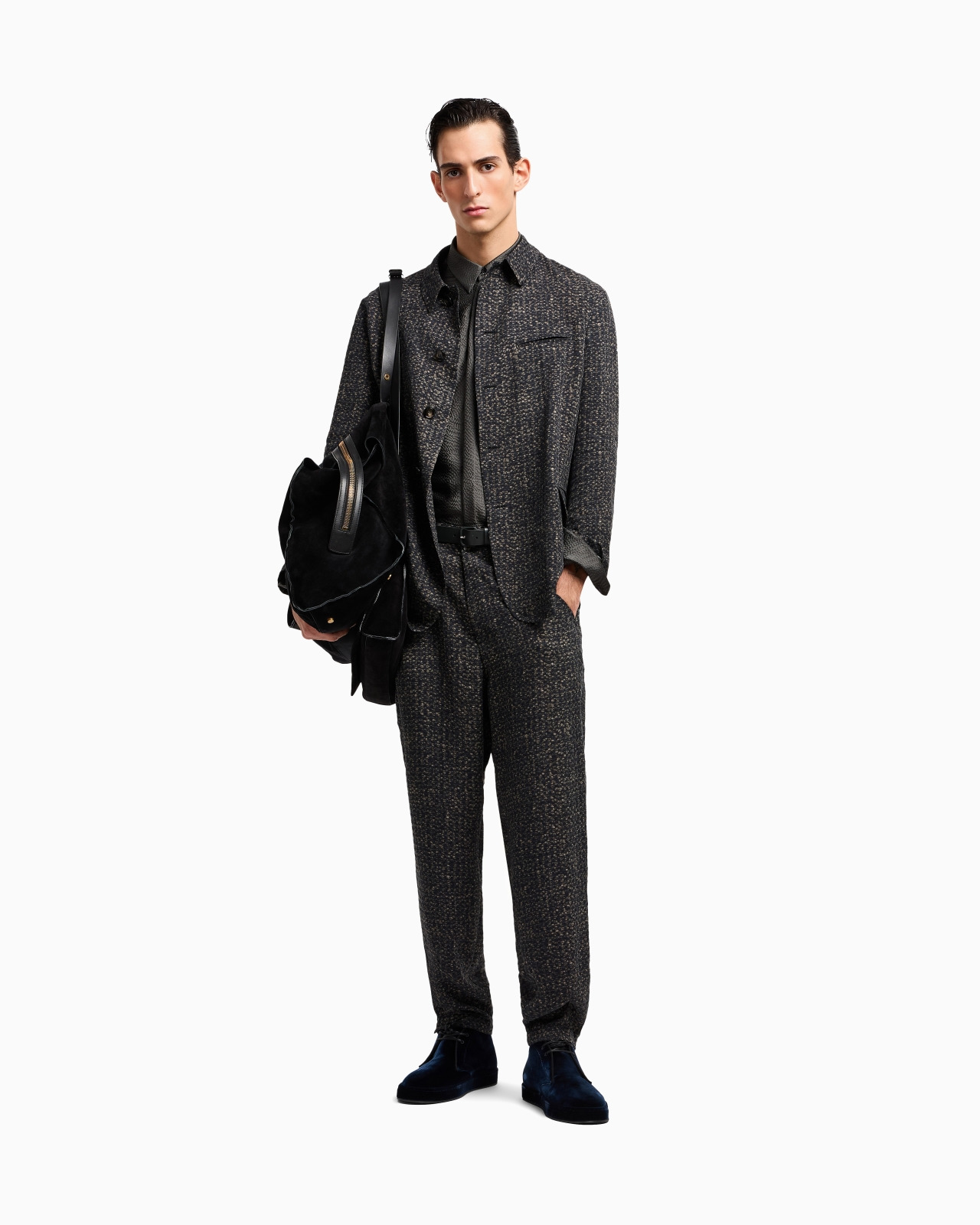 ASV PRINTED CUPRO FLAT-FRONT TROUSERS - 2