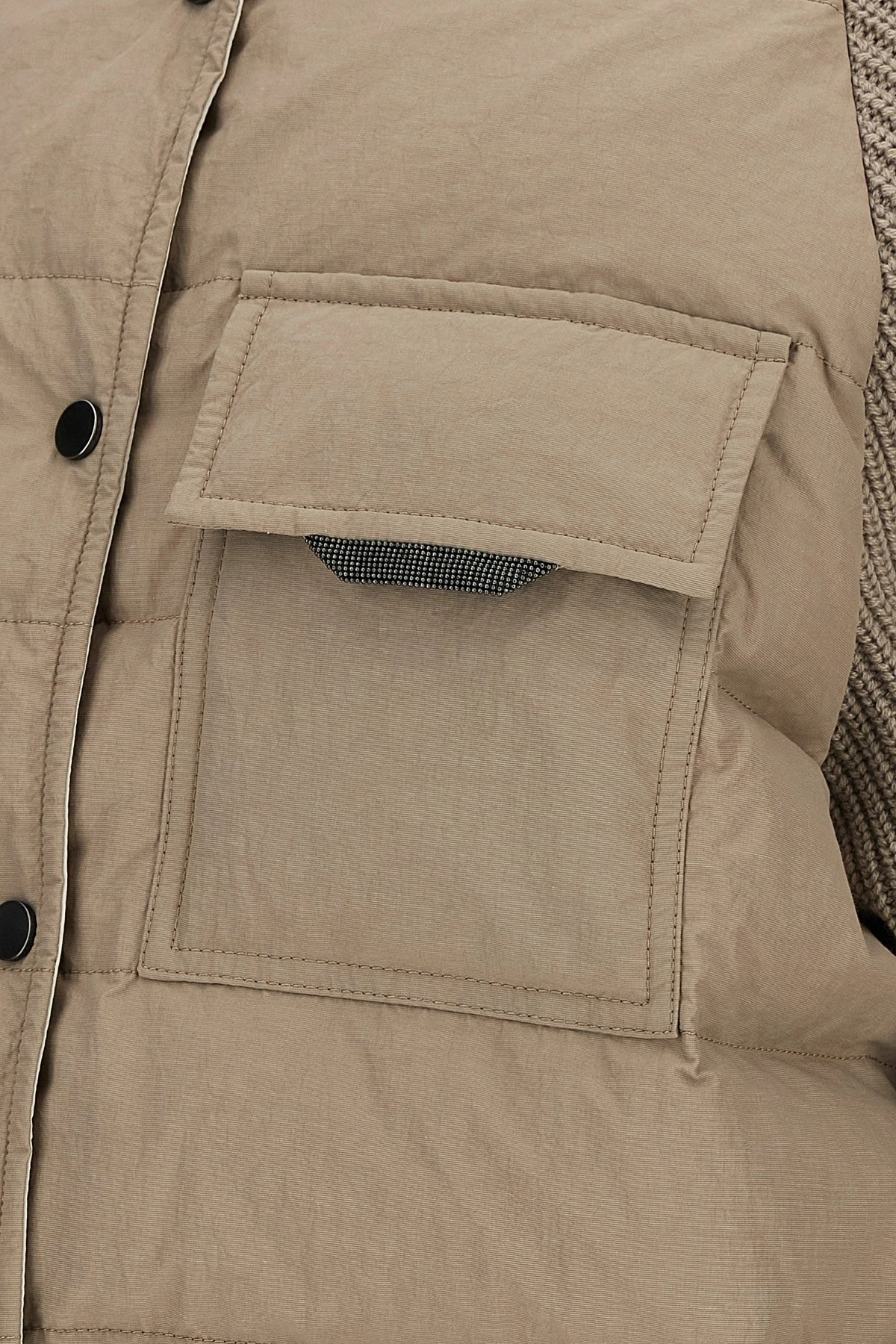 Two-material 'Shiny Flap Detail' down jacket - 5
