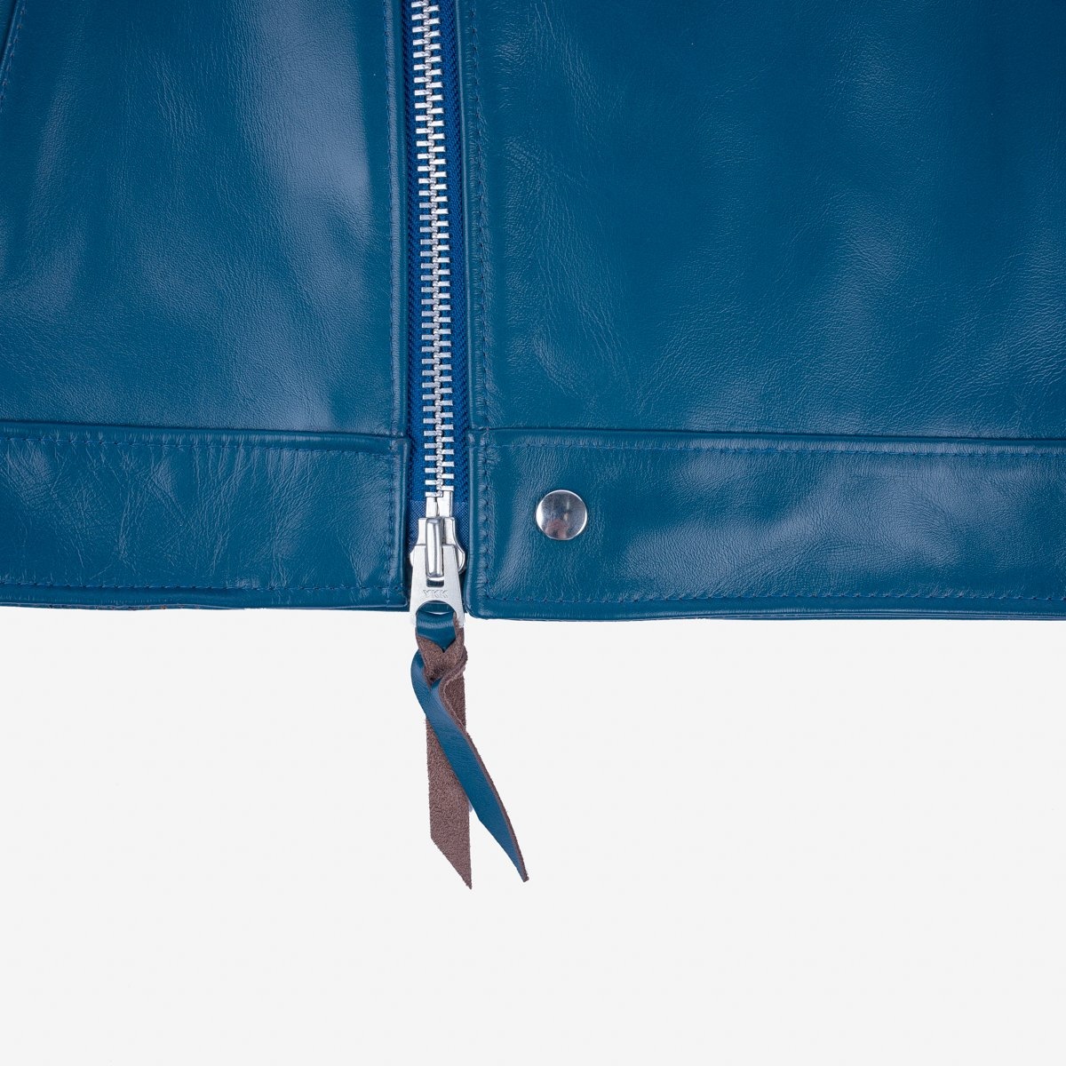 IHJ-128-BLU Japanese Horsehide Double Motorcycle Jacket - Blue - 18