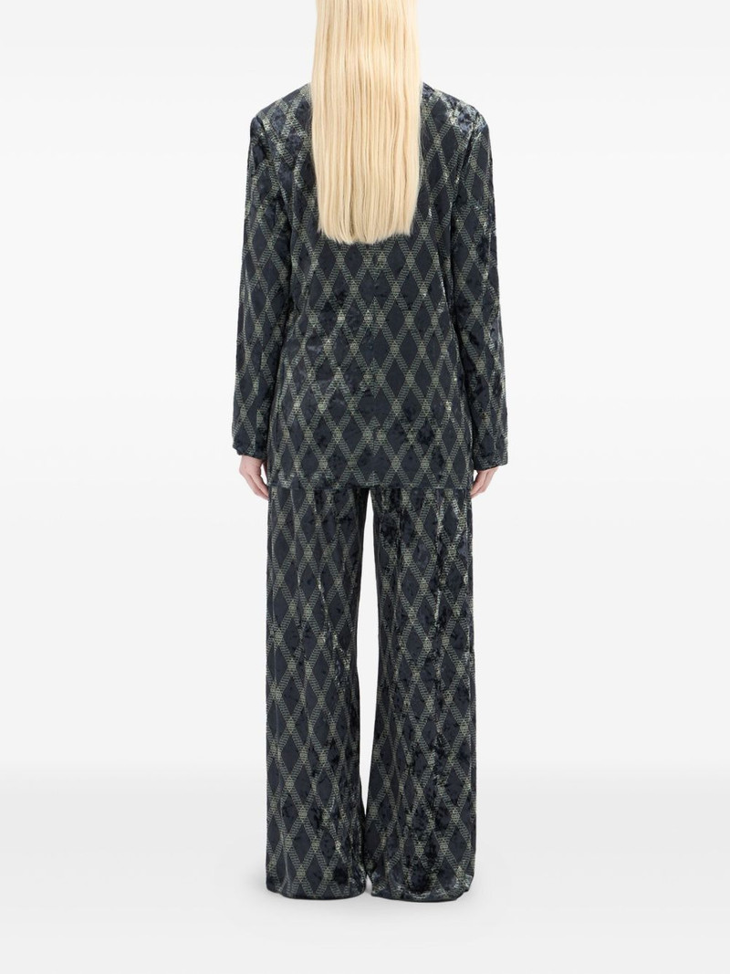 diamond-pattern velvet blazer 3