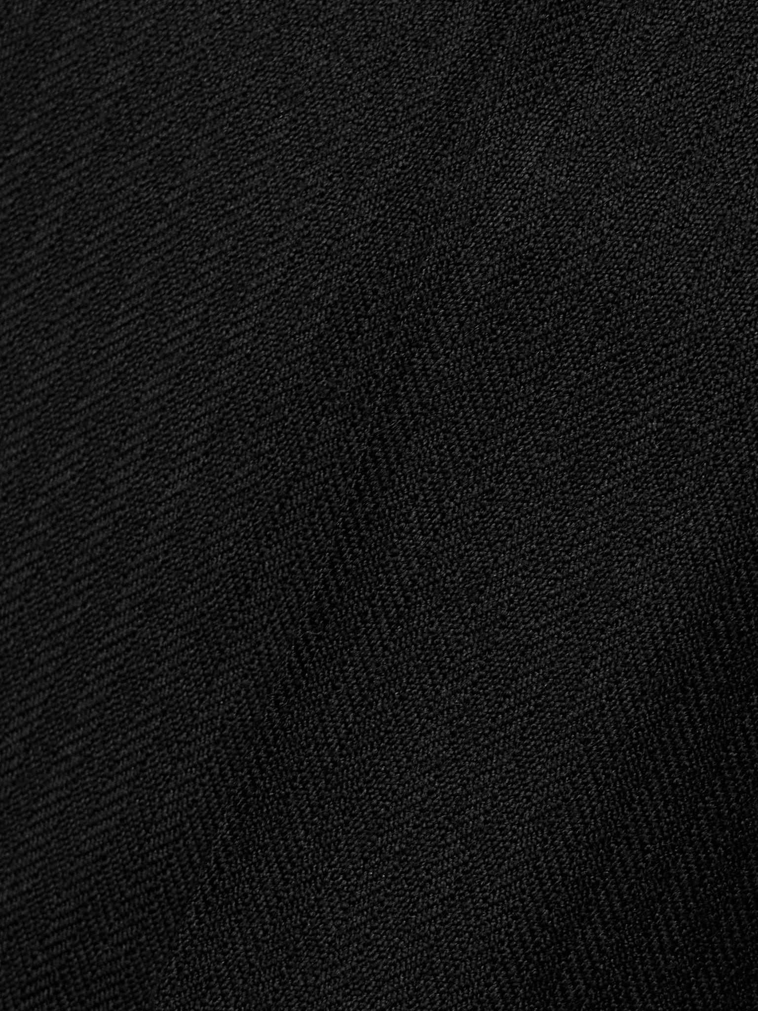 Herringbone wool straight-leg pants Black - 5