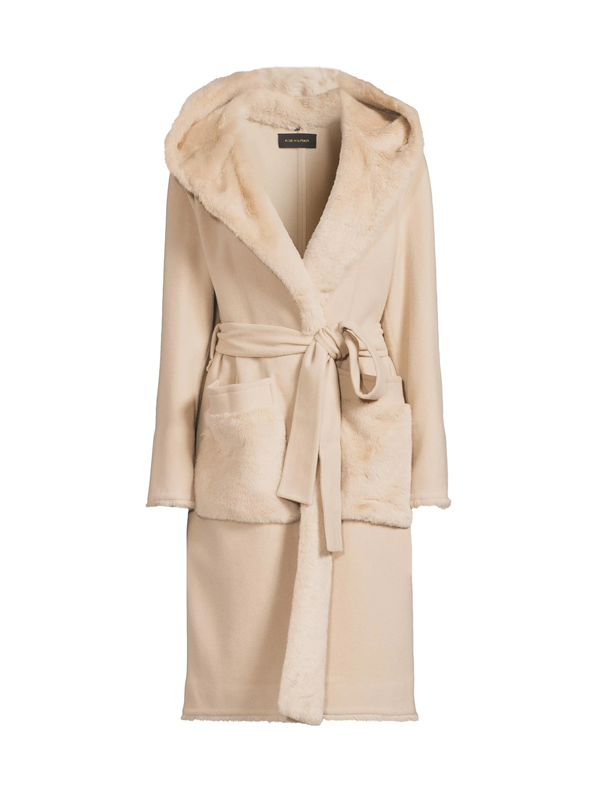 Women's Valentine Faux Fur-Trim Wool Coat - Oat - 1