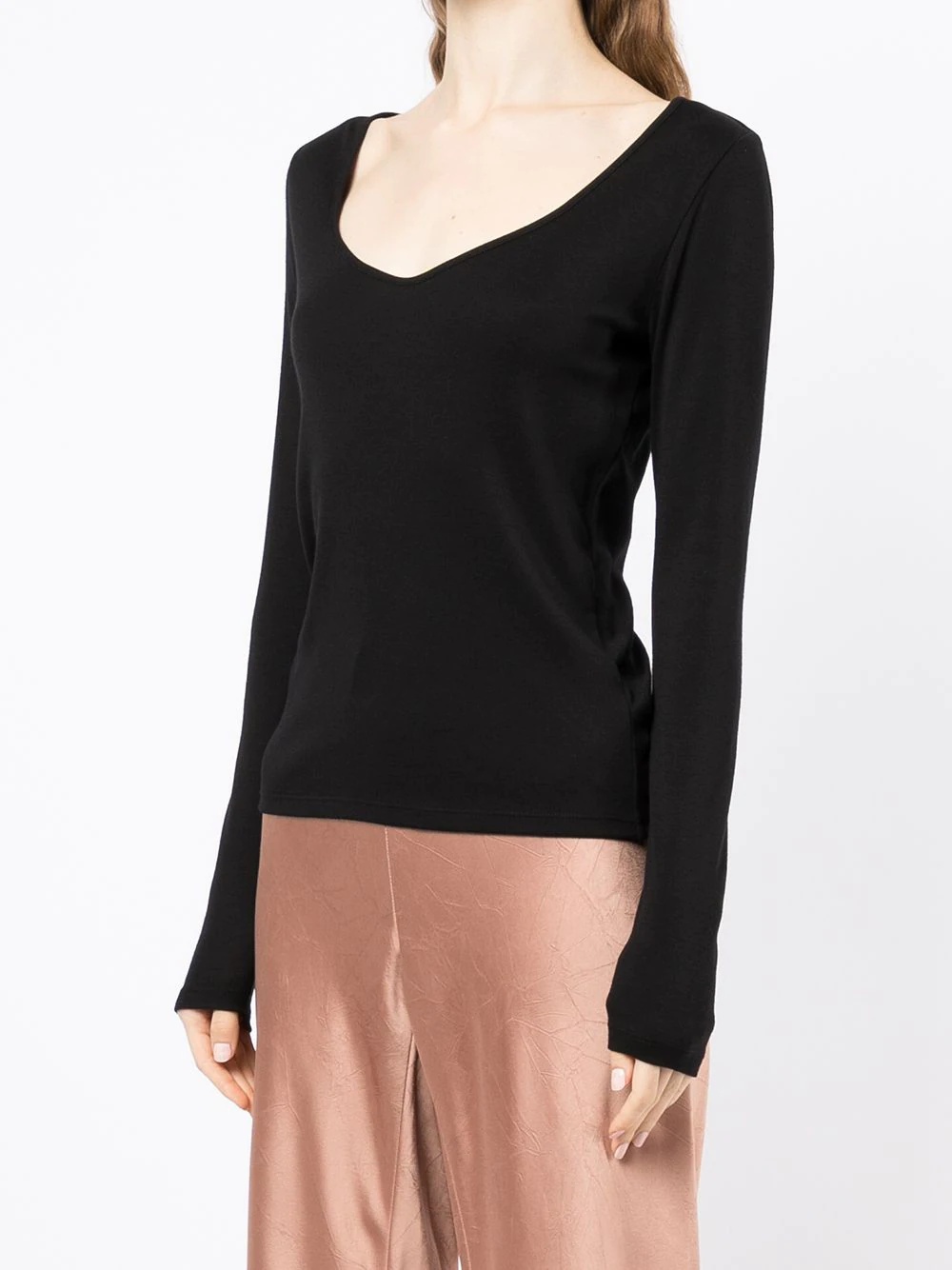 scoop-neck long-sleeve - 3