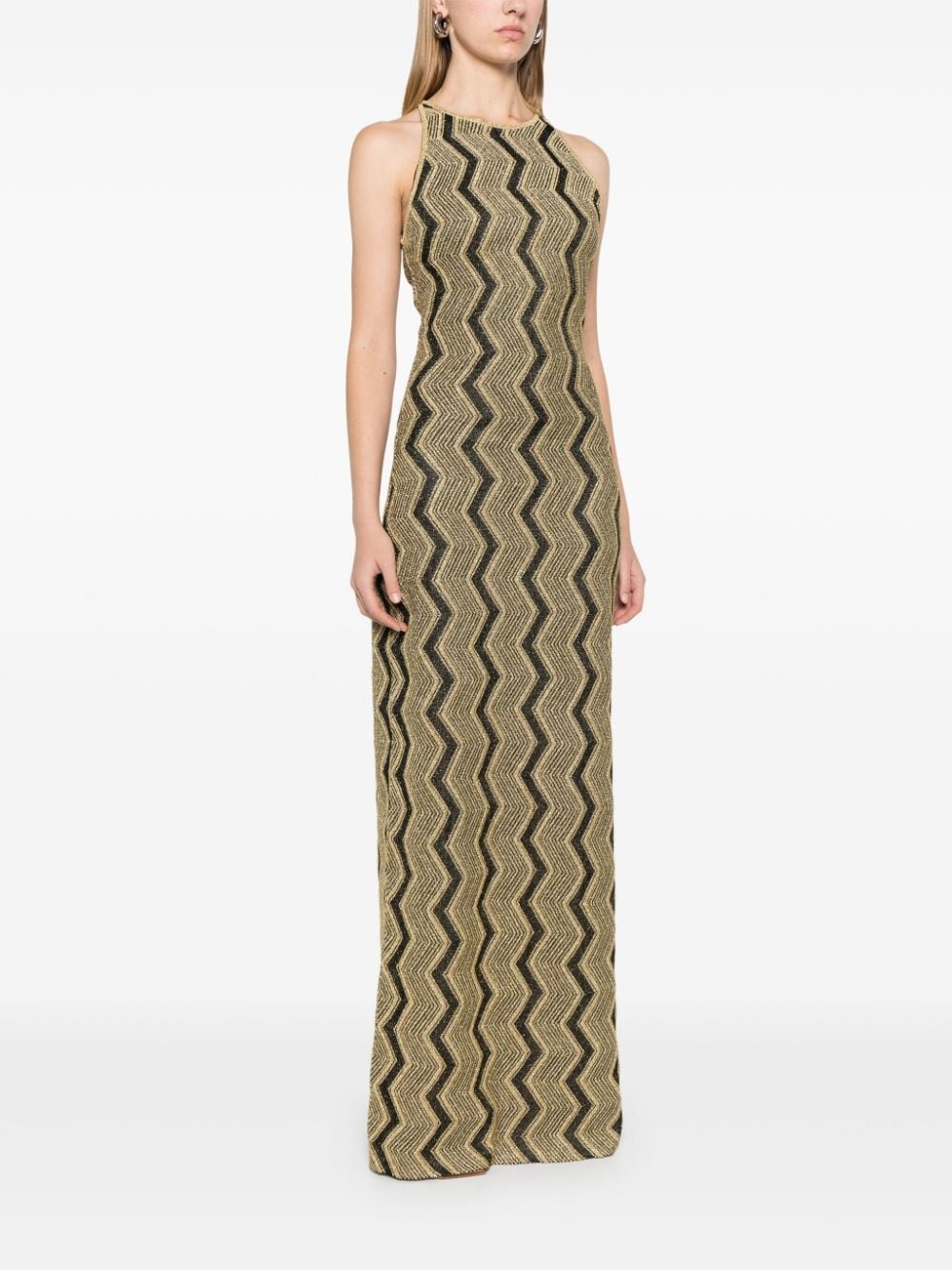 zigzag-woven maxi dress - 2