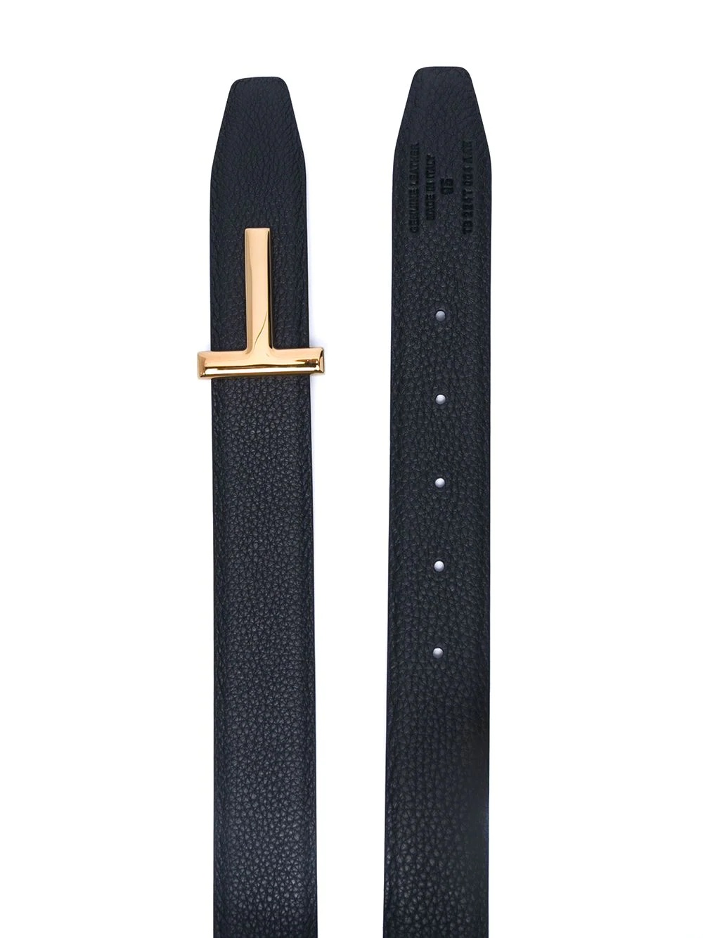 calf leather T-buckle belt - 2