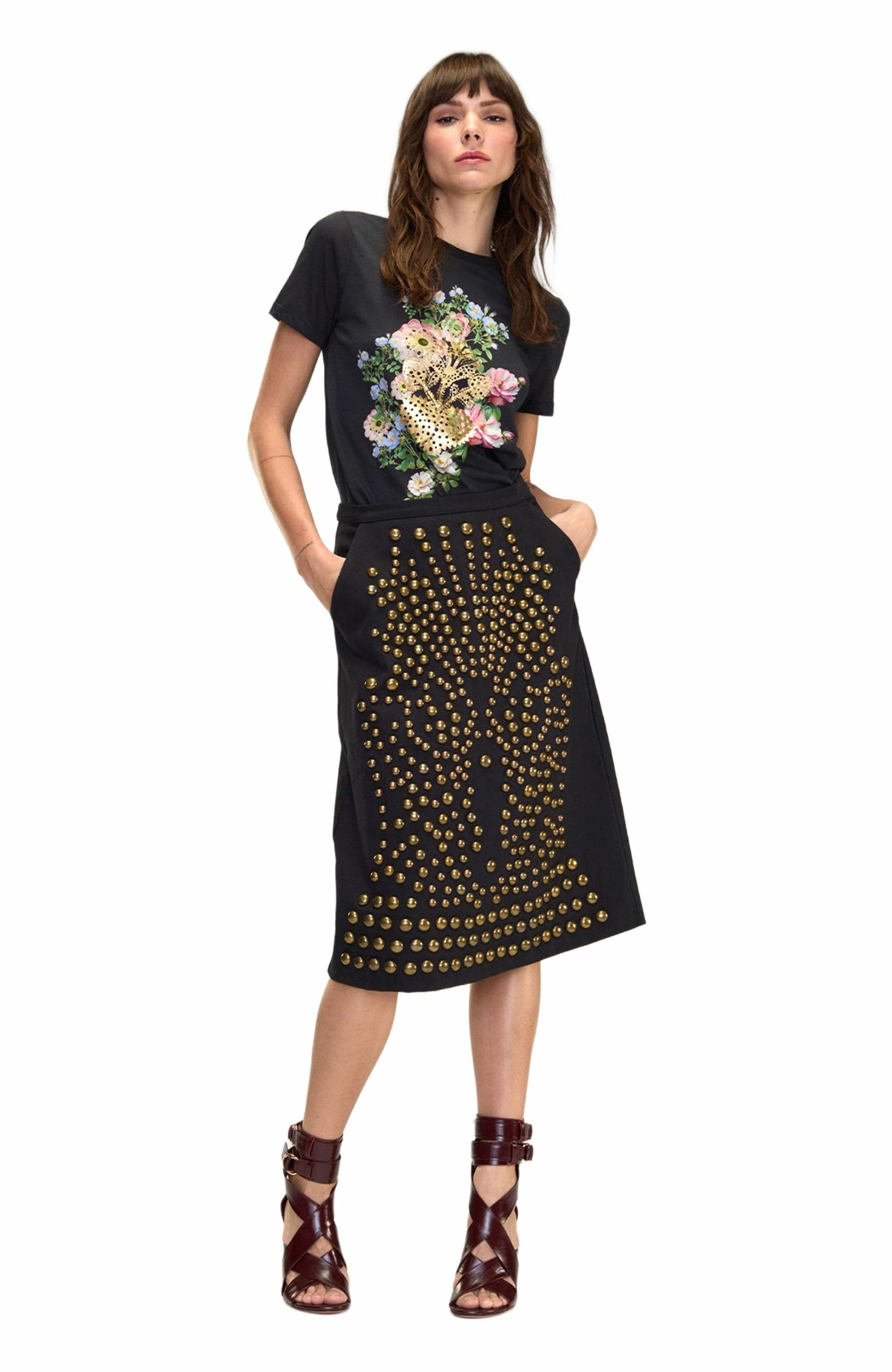 Cynthia Rowley Heart of Gold Tee in Black at Nordstrom - 1