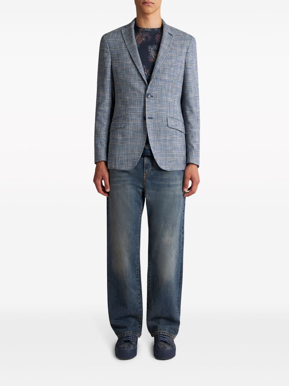 checked houndstooth blazer - 3