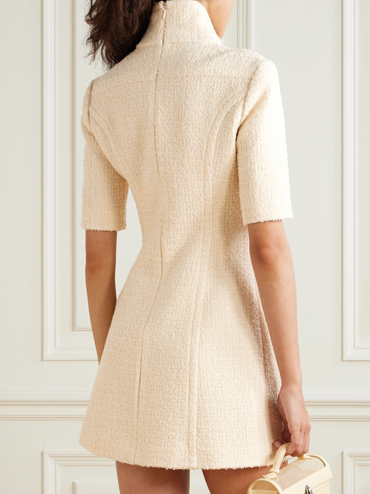Turtleneck Wool-blend Tweed Mini Dress - 3