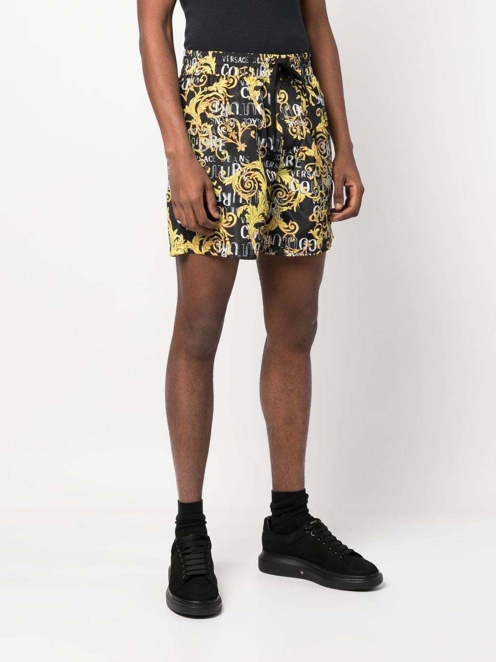 Baroque-print track shorts - 3