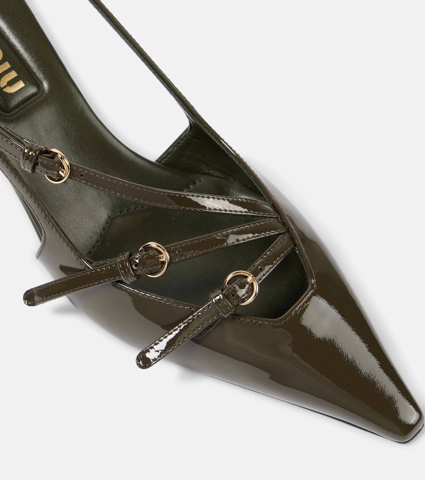 Patent leather slingback pumps - 5