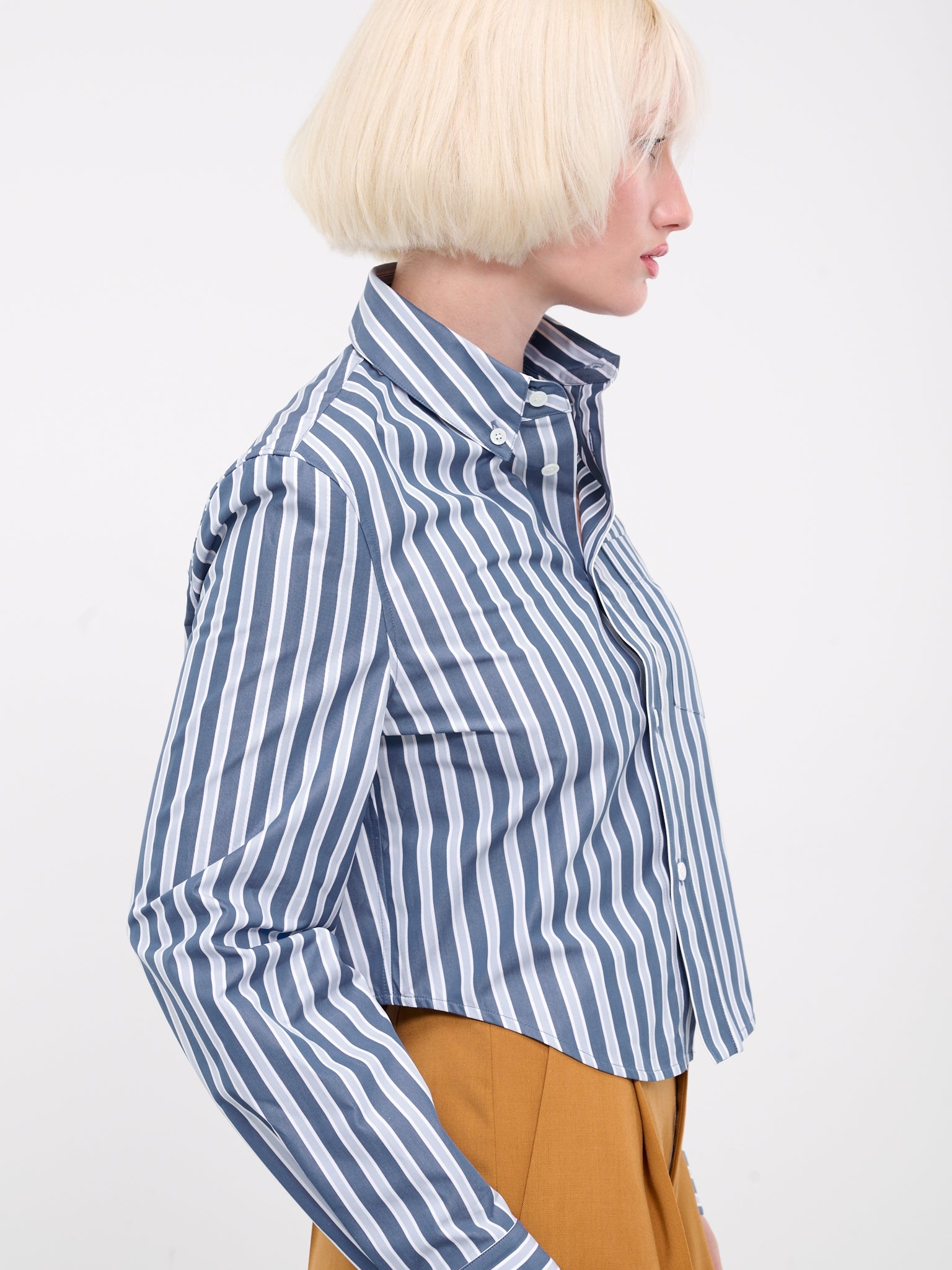 Cropped Stripe Shirt - 5