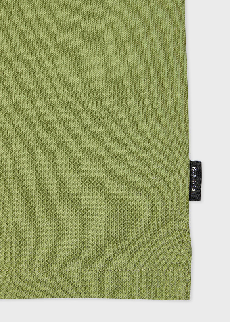 Paul Smith Khaki Contrast Tipping Zip Polo Shirt outlook