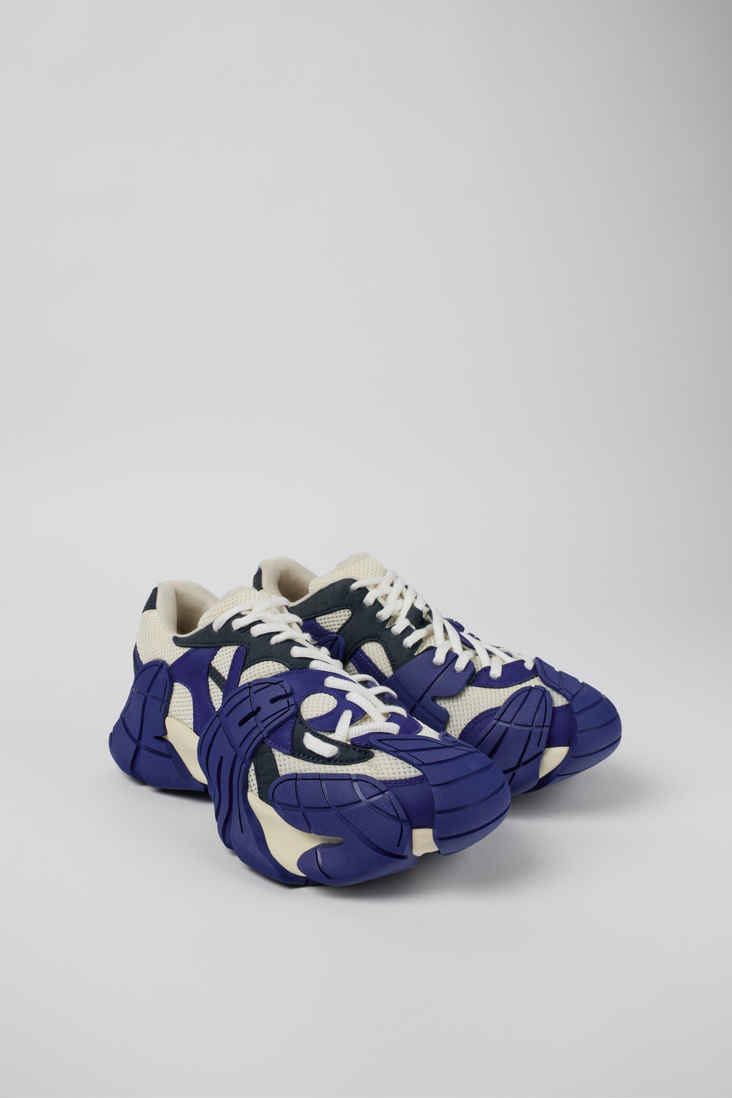 Blue and white sneakers - 2
