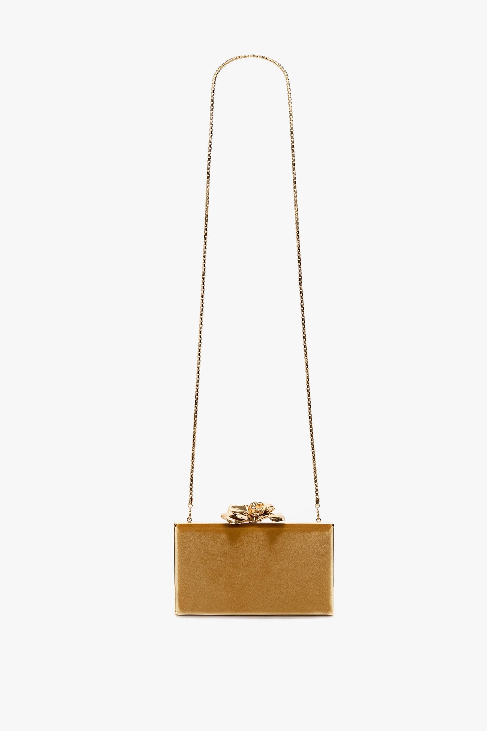 Frame Flower Bag Minaudiere In Light Gold - 1