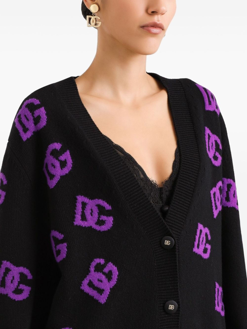 logo-motif cardigan - 4