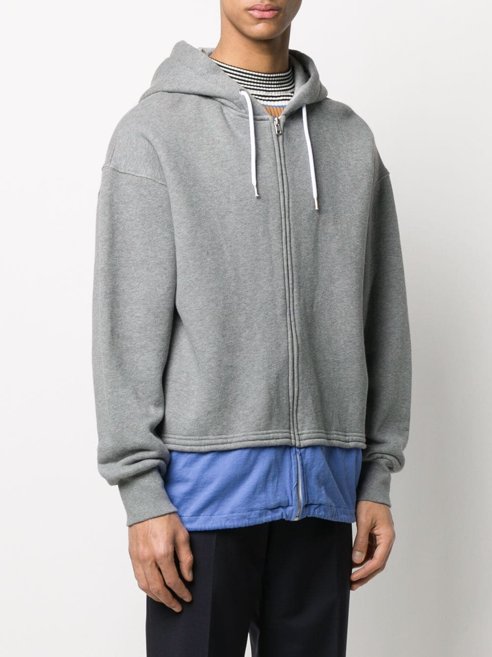 layered zip hoodie - 3