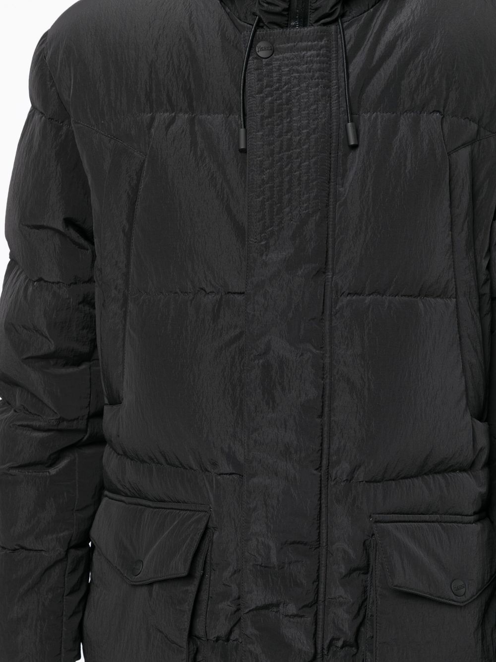 panelled down mid coat - 5