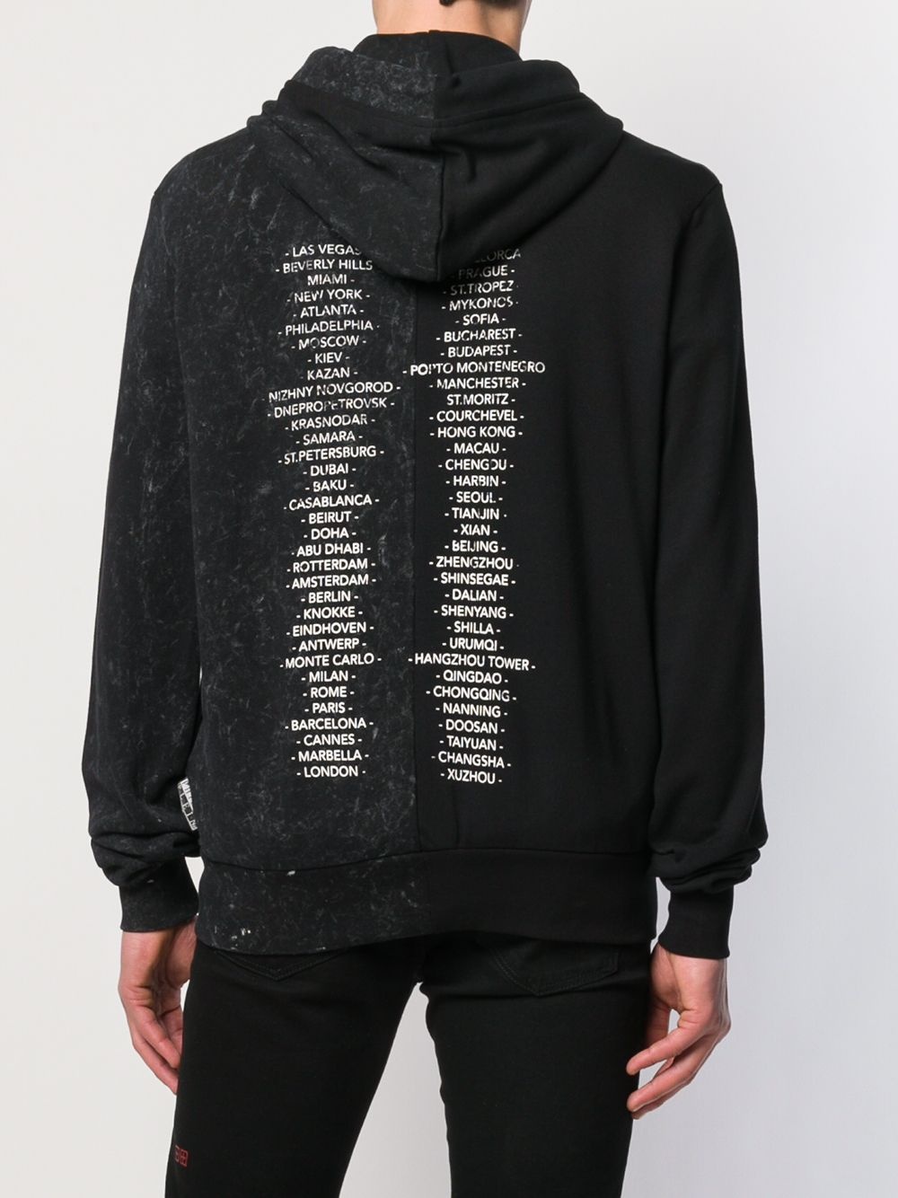 Skull print zipped hoodie - 4