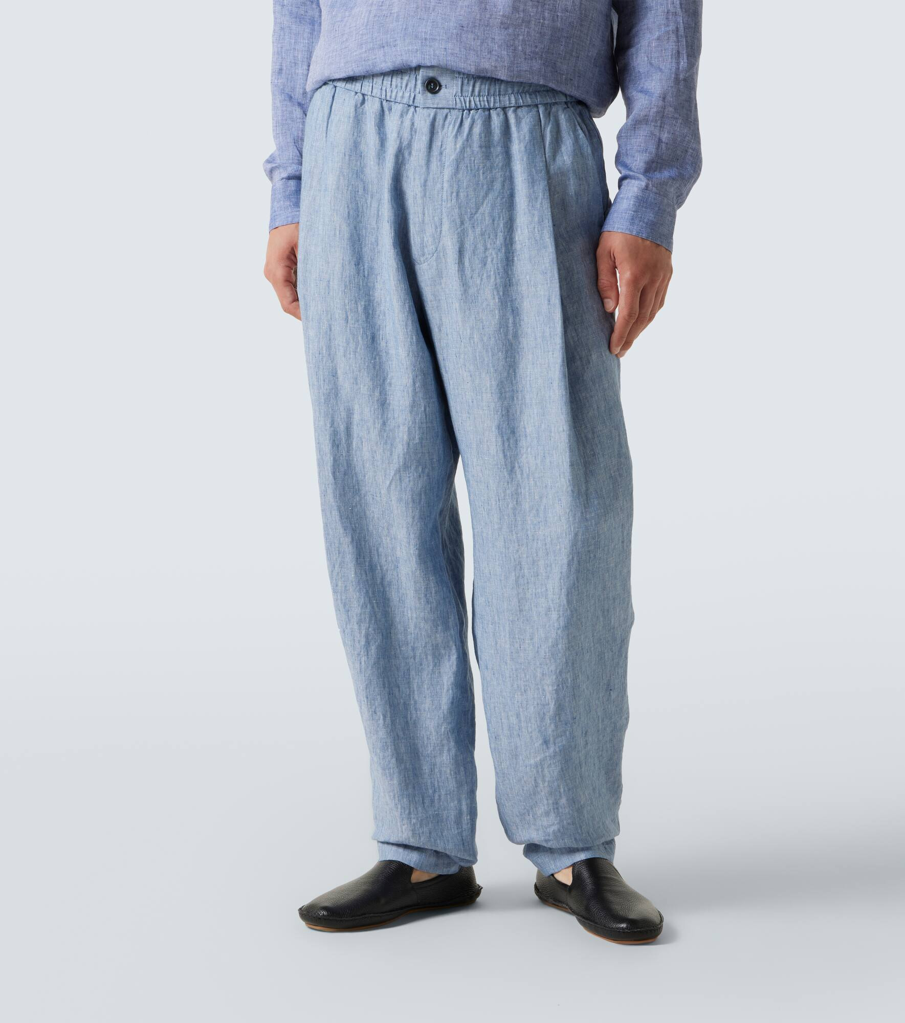 Linen wide-leg pants - 3