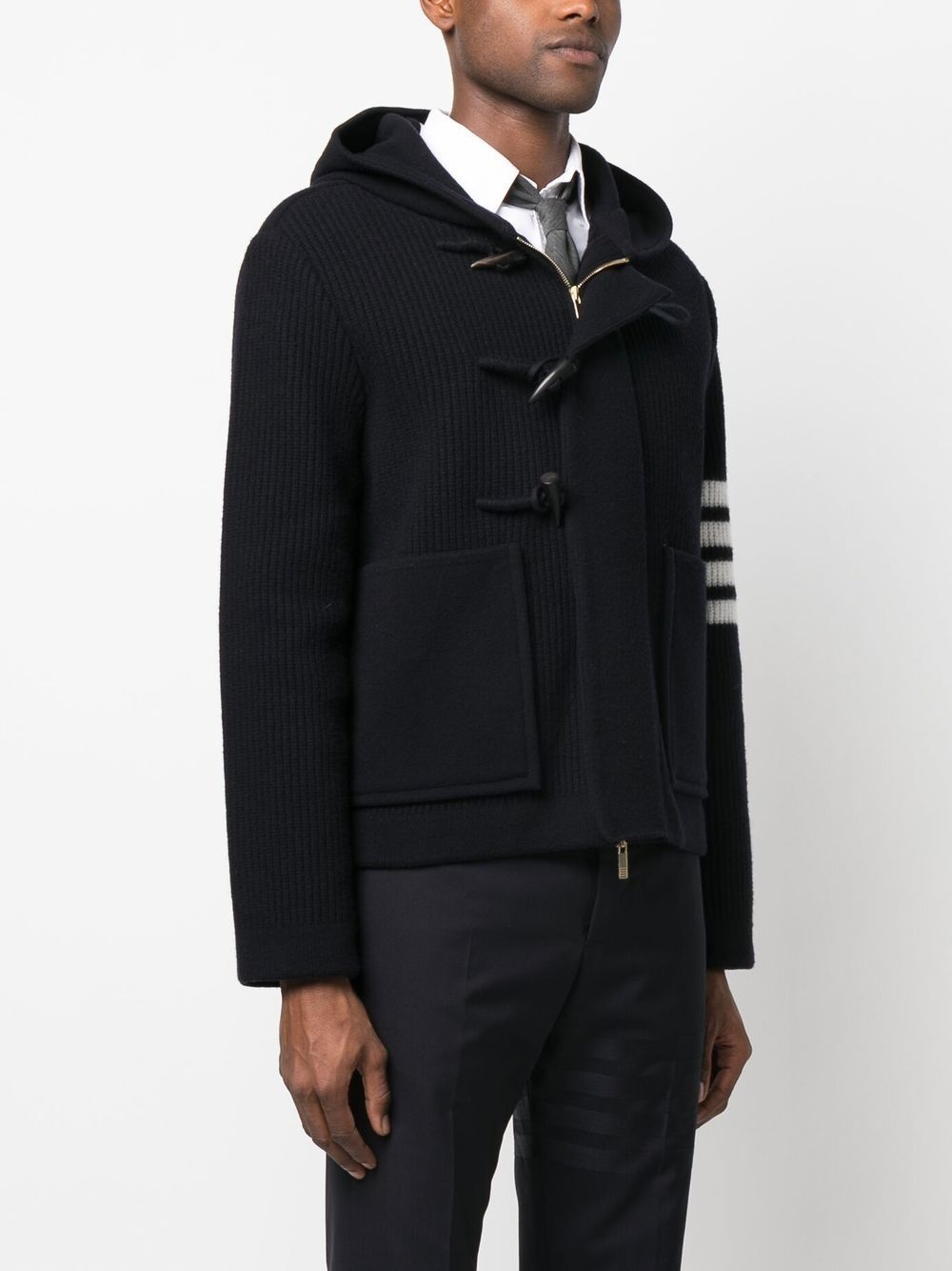 virgin-wool hooded duffle jacket - 3