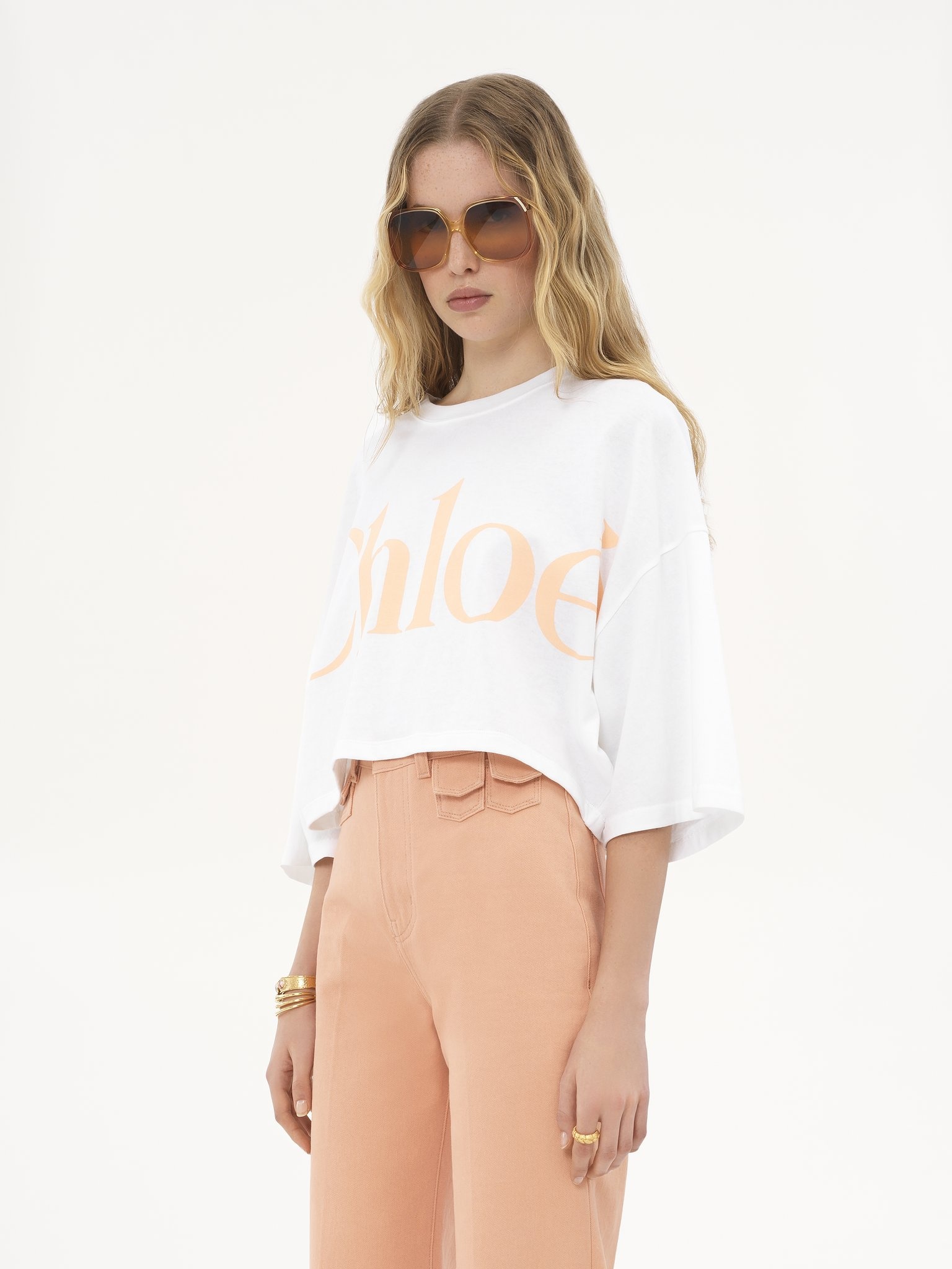 OVERSIZED CROPPED LOGO T-SHIRT IN COTTON JERSEY - 4