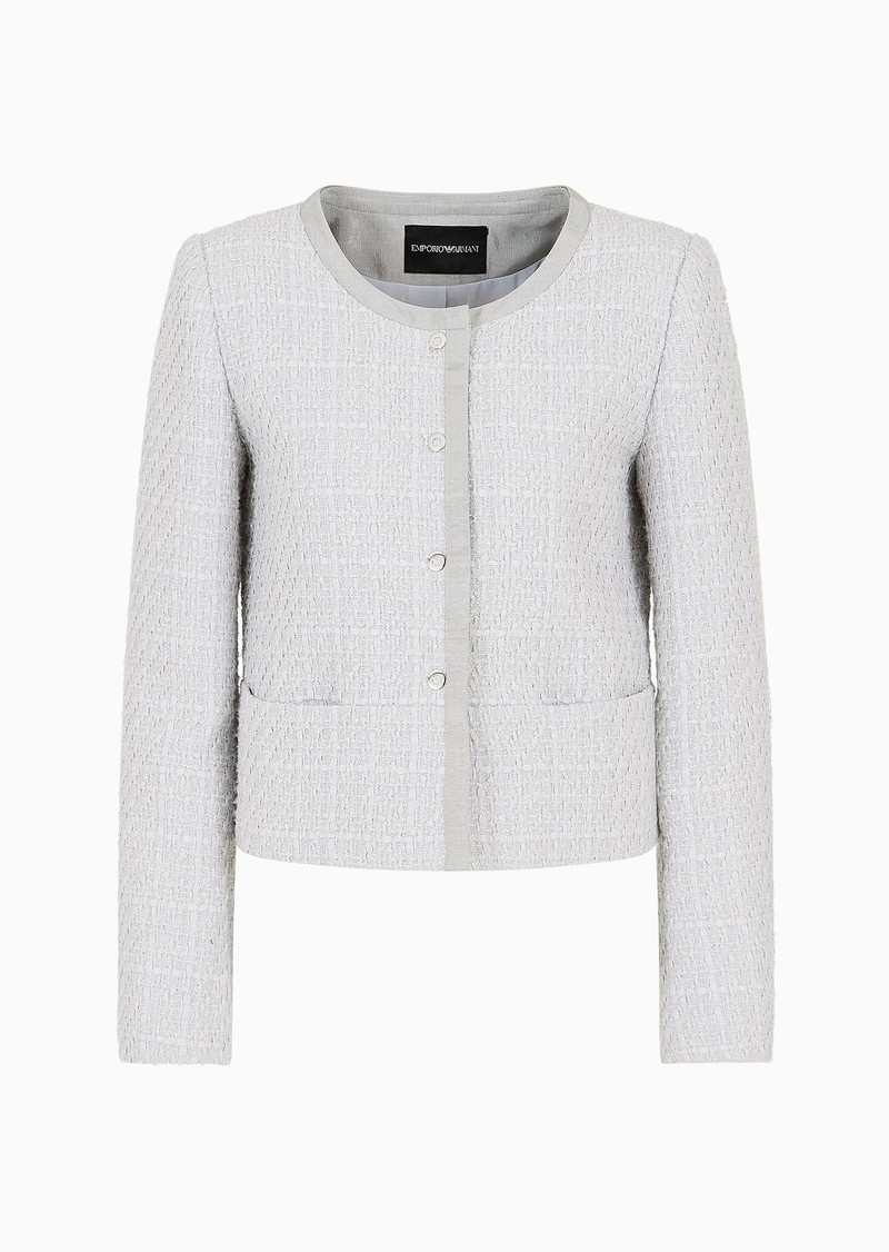 Lurex tweed single-breasted jacket 1