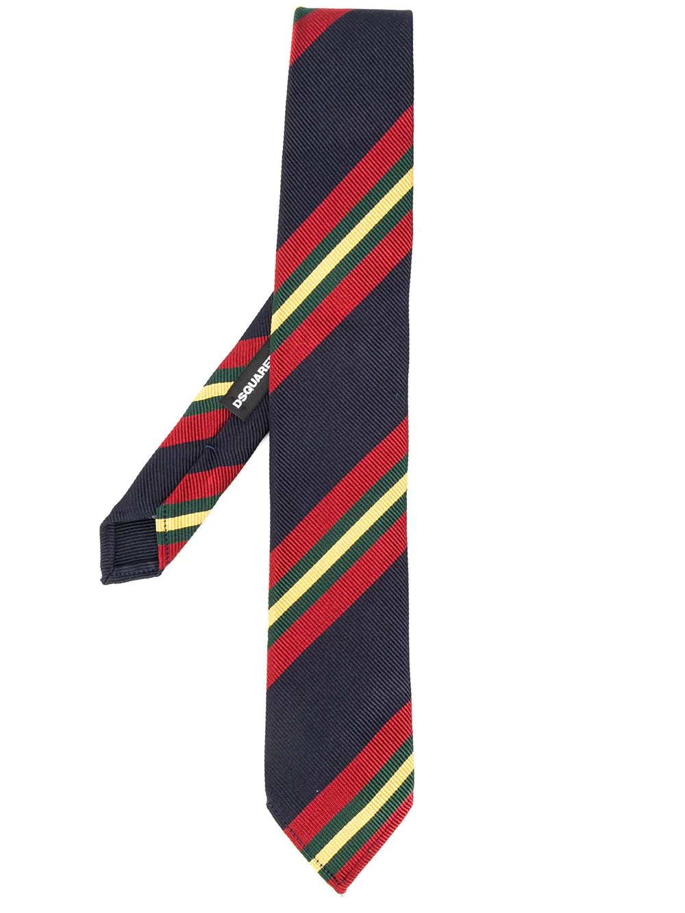 striped colour-block tie - 1